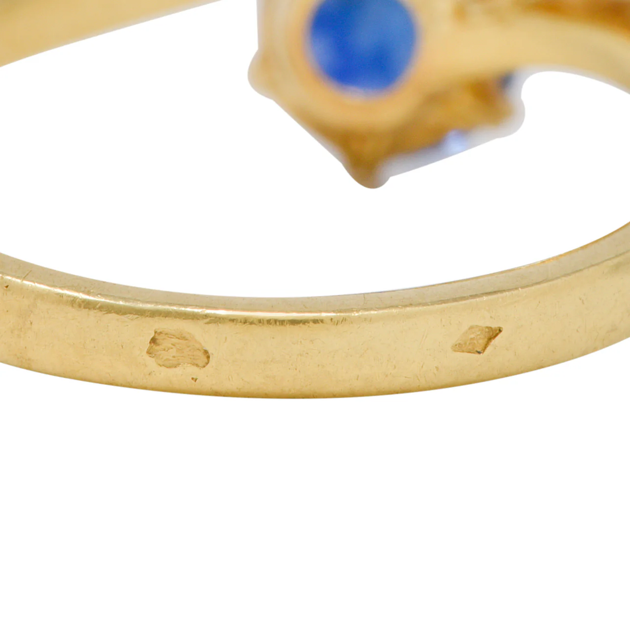 French Victorian Diamond Sapphire 2.04 CTW 18 Karat Gold Toi-Et-Moi Antique Ring - Image 8