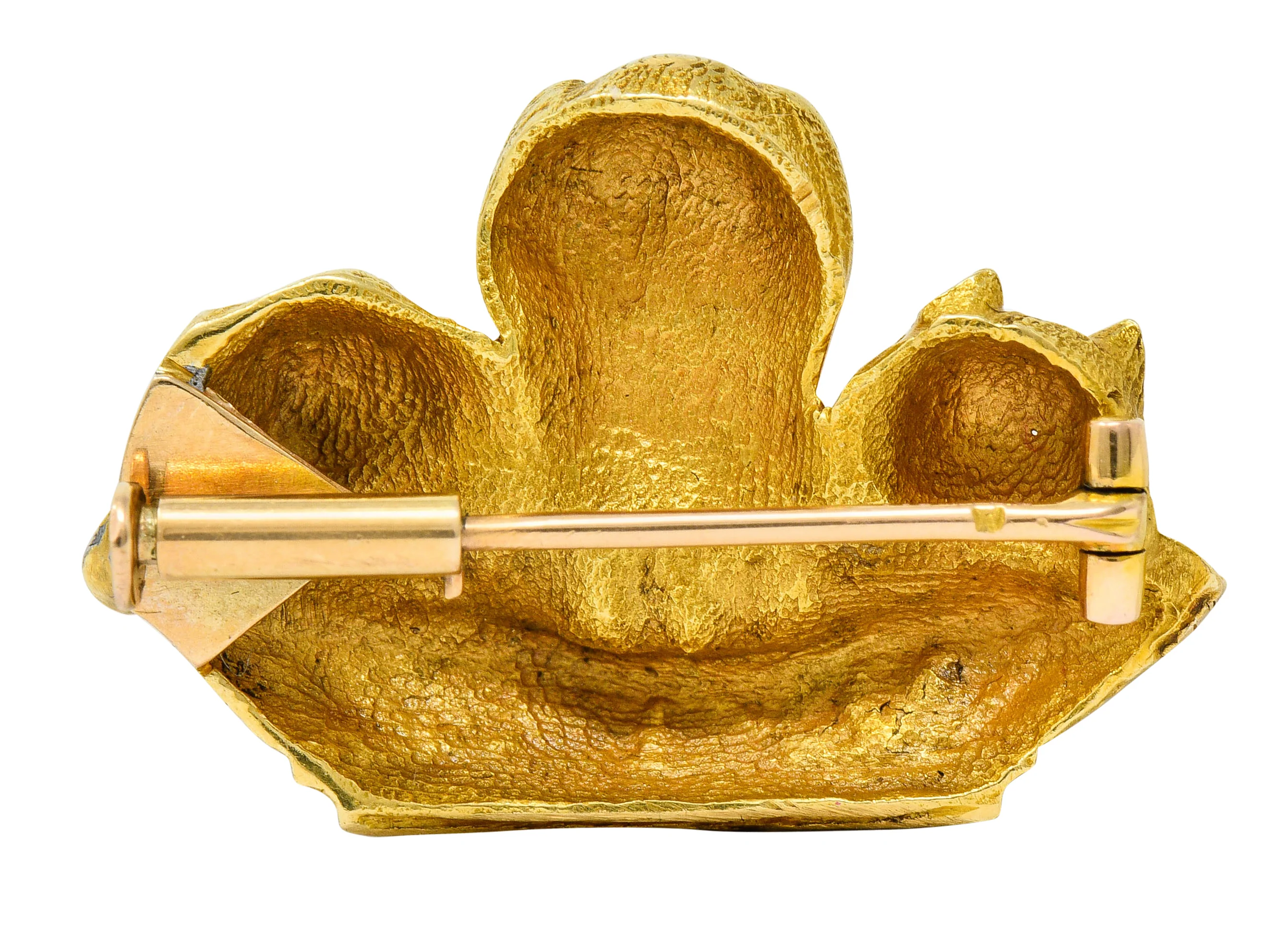 French Victorian Rose Cut Diamond 18 Karat Gold Puppy Brooch - Image 3