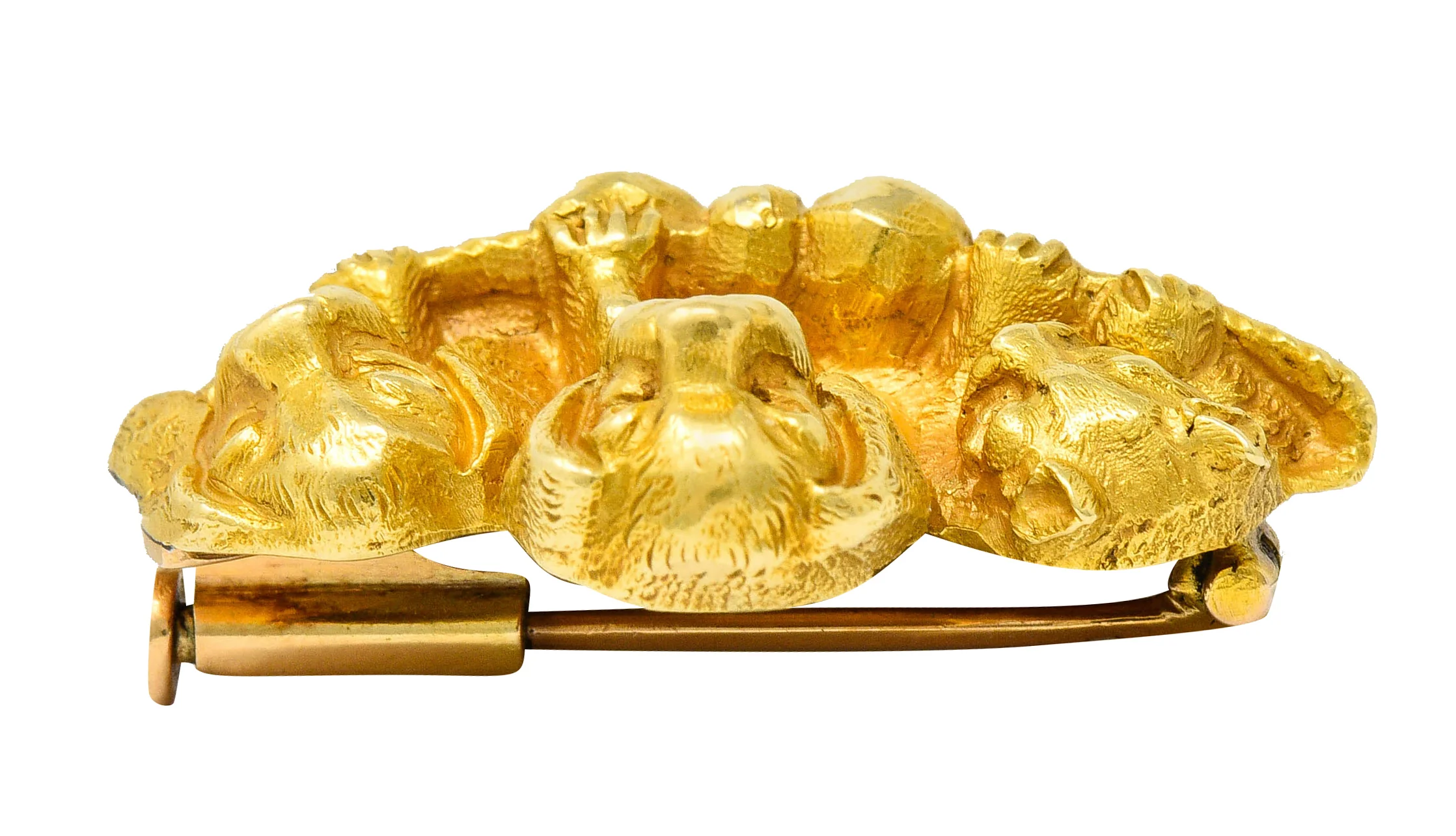 French Victorian Rose Cut Diamond 18 Karat Gold Puppy Brooch - Image 7