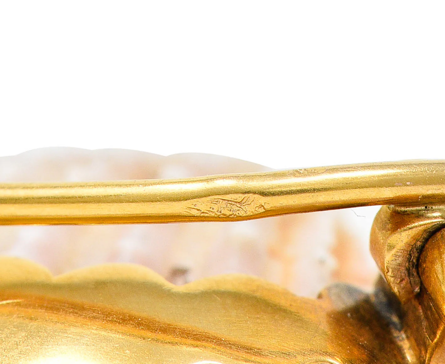 French Victorian Shell Rose Cut Diamond 18 Karat Gold Lizard Brooch - Image 11