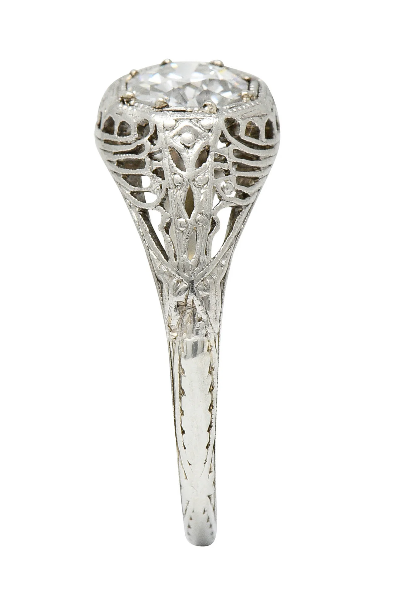 Fulmer & Co. 0.90 CTW Diamond 19 Karat White Gold Engagement Ring GIA - Image 10