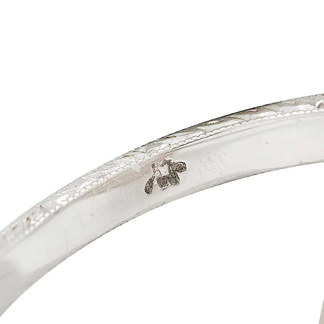 Fulmer Co. Art Deco Light Pink Natural Unionidae Pearl Diamond Platinum Antique Dinner Ring GIA - Image 9