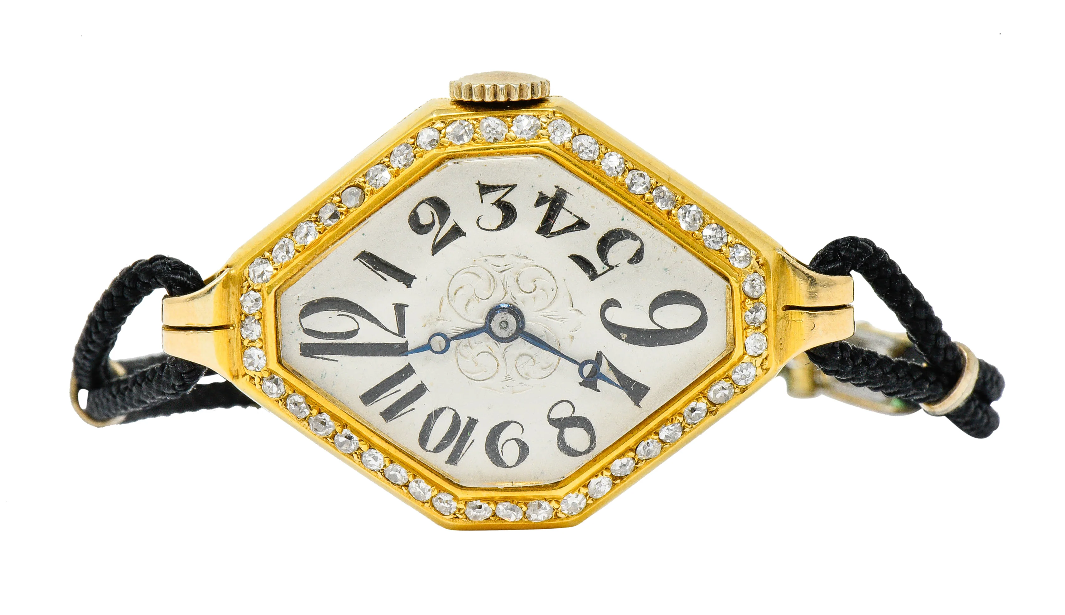 Gemex Art Deco 1.00 CTW Diamond 18 Karat Gold Antique Watch Bracelet - Image 2