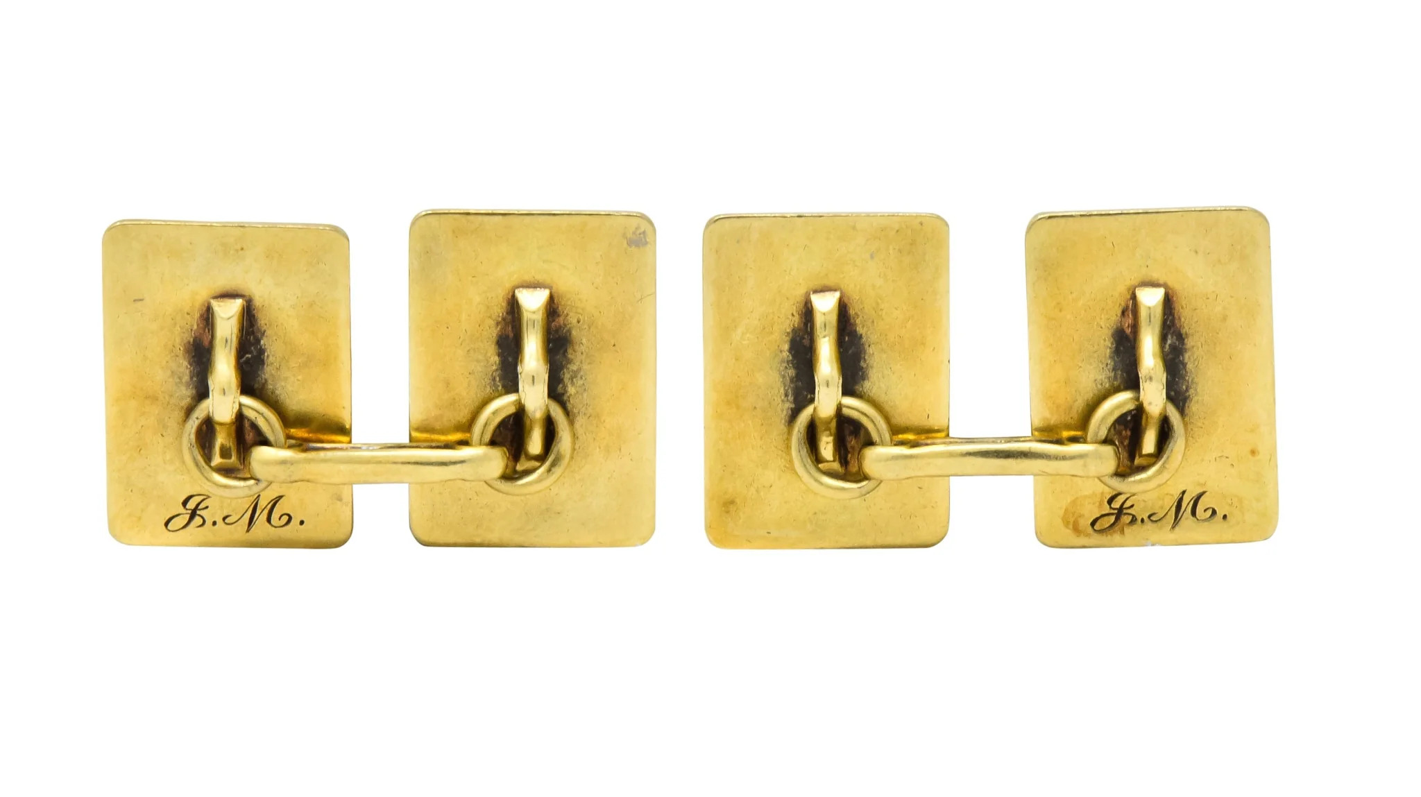 Geoffroy & Co. Art Deco Enamel 14 Karat Gold Men's Cufflinks - Image 5