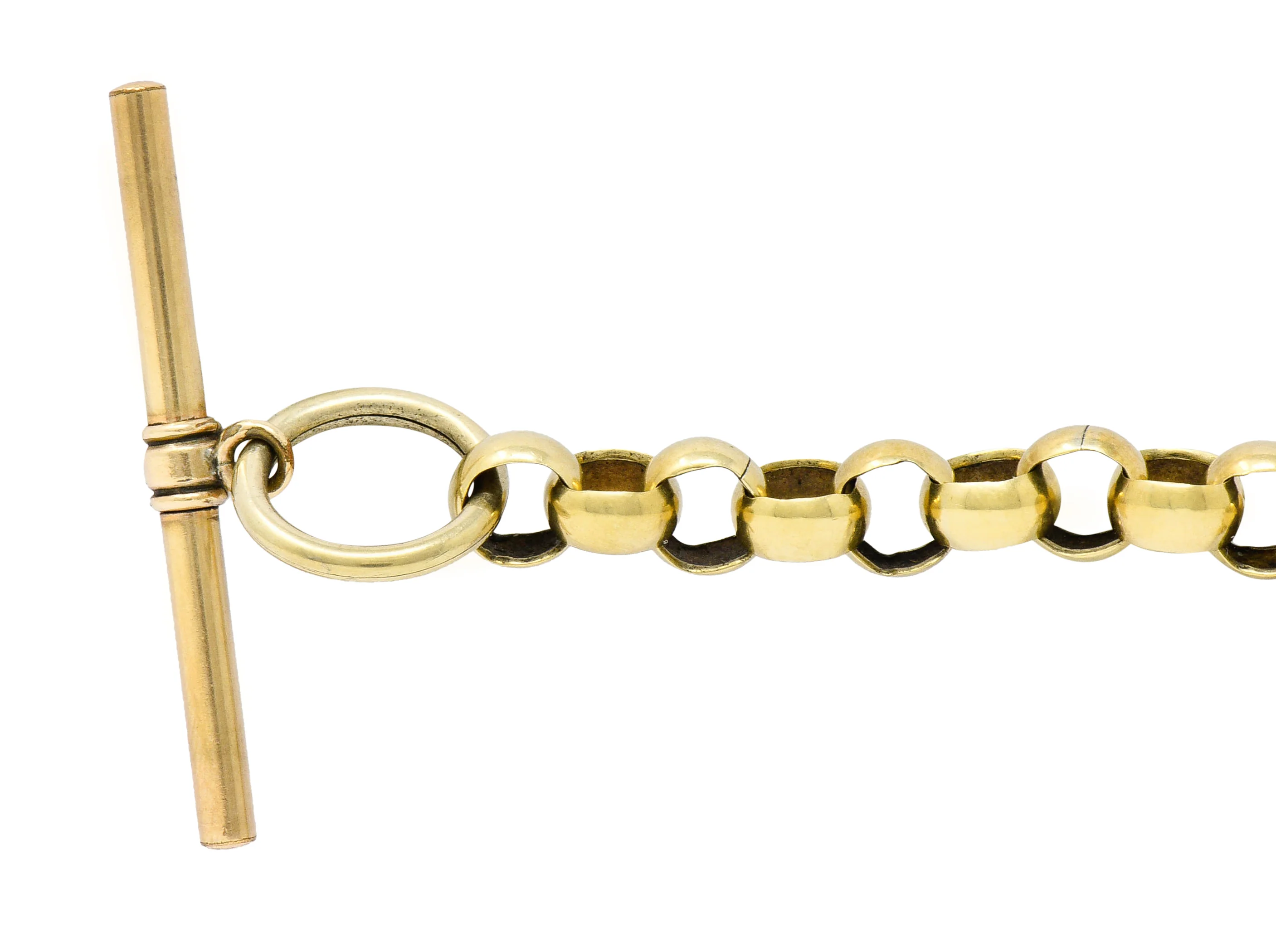 Georgian 14 & 18 Karat Gold Fob Charm Hand Bracelet - Image 3