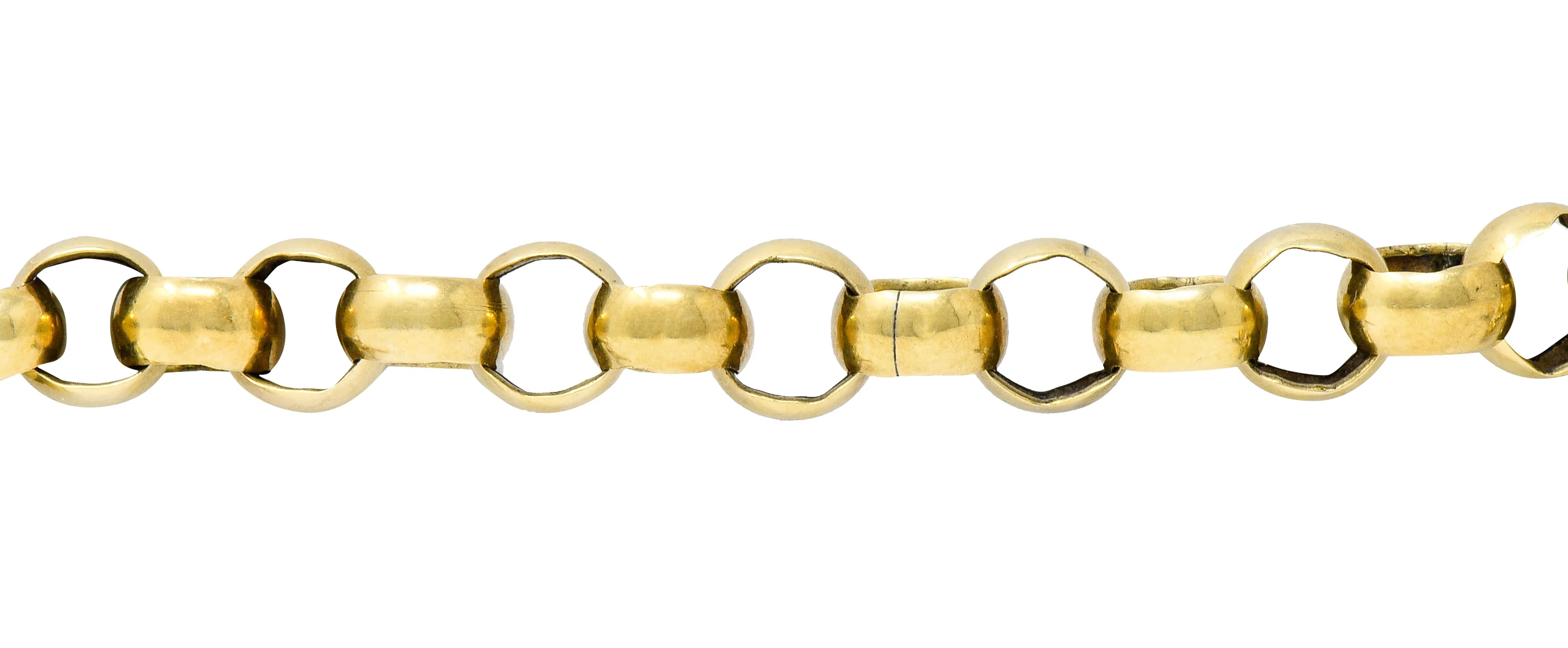Georgian 14 & 18 Karat Gold Fob Charm Hand Bracelet - Image 4