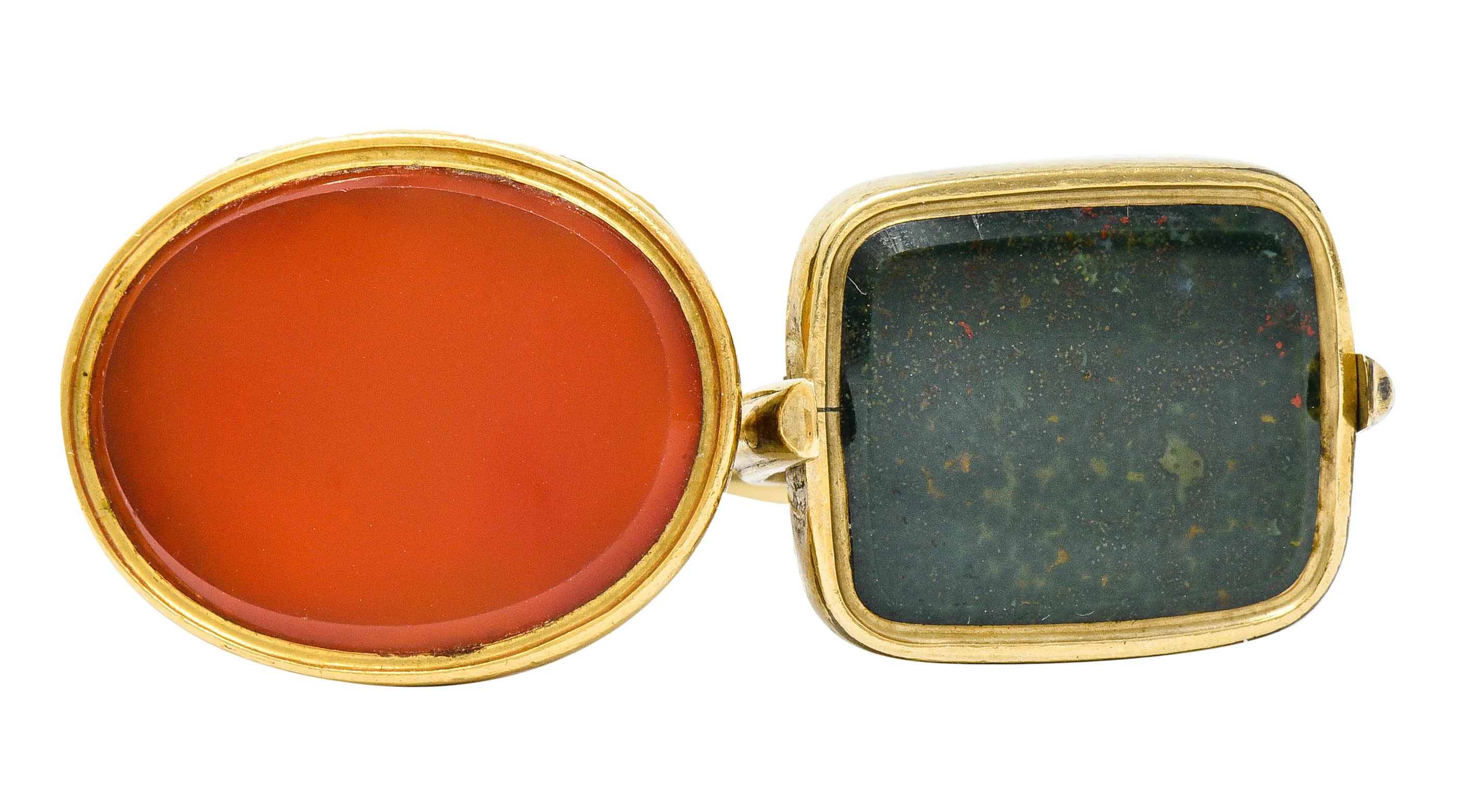 Georgian 14 & 18 Karat Gold Fob Charm Hand Bracelet - Image 9