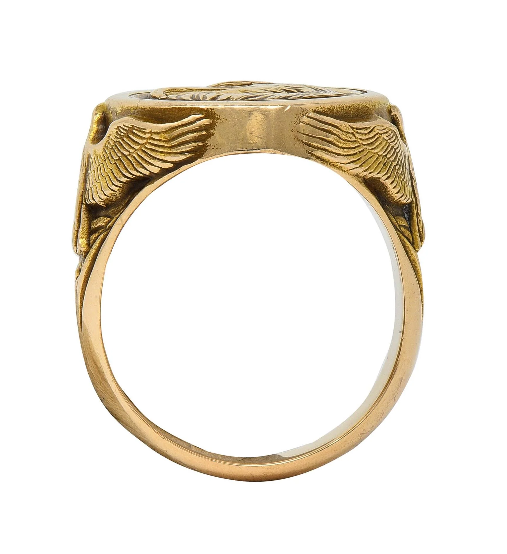 Gilroy Roberts 1977 US Franklin Mint 14 Karat Yellow Gold Golden Eagle Vintage Signet Ring - Image 6