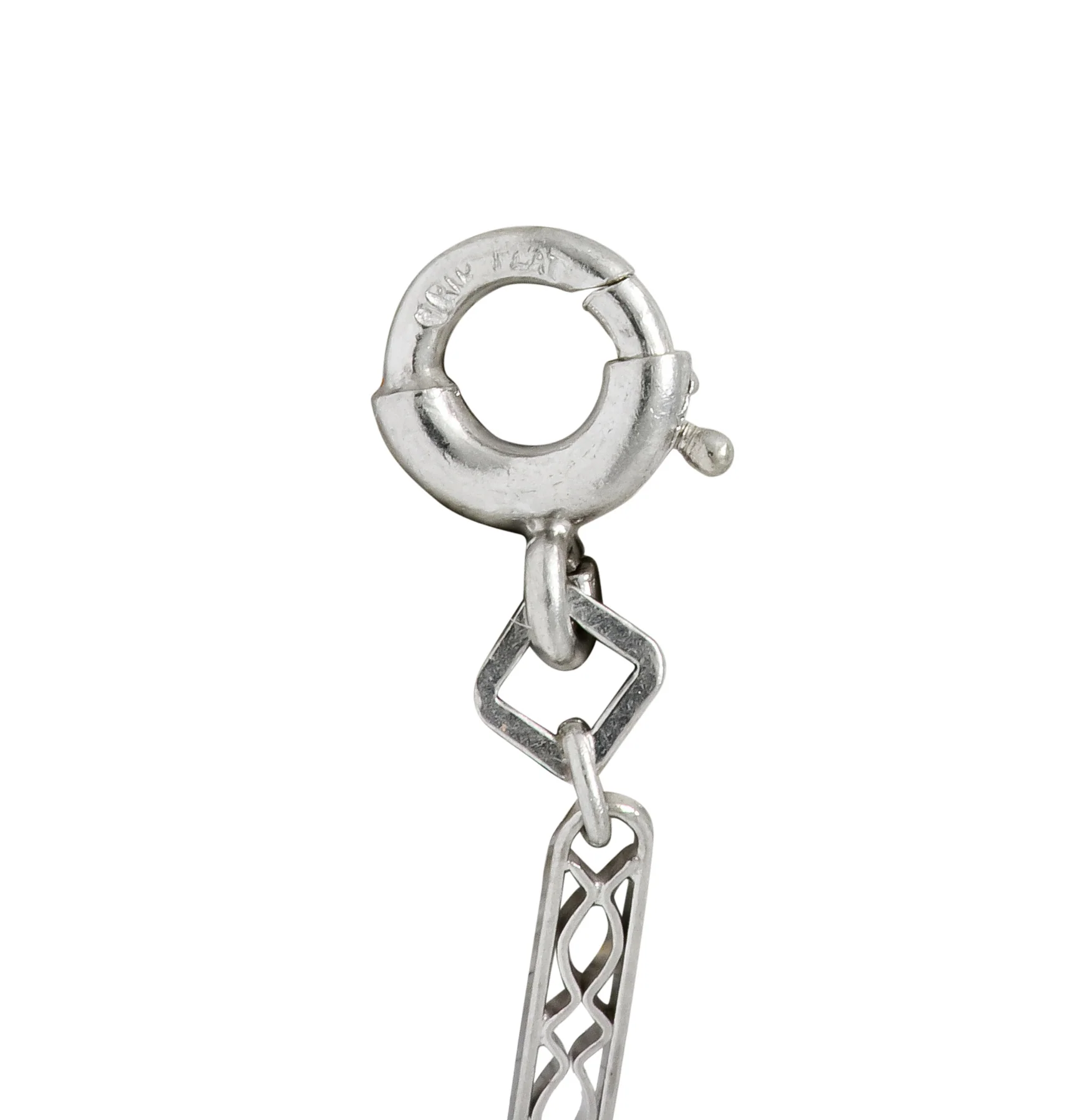 Graceful Art Deco Diamond Platinum Filigree Link Bracelet - Image 5