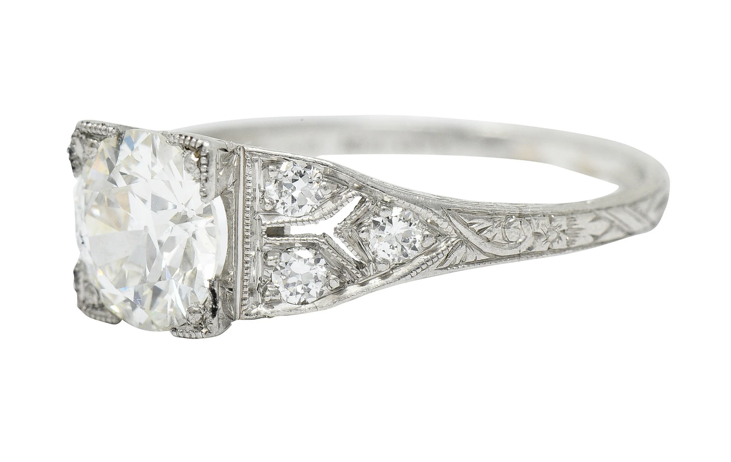 Graf Art Deco 1.36 CTW Diamond Platinum Engagement Ring GIA - Image 6