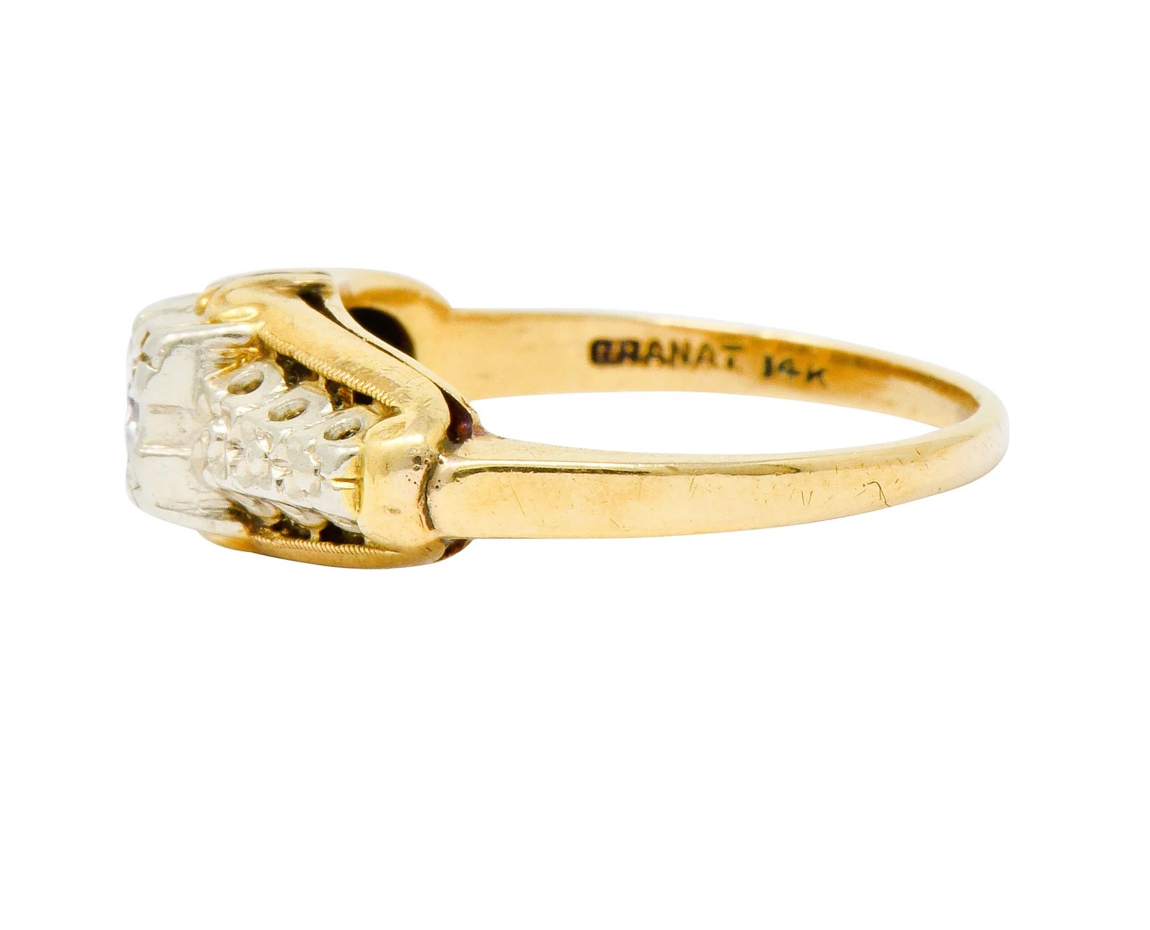 Granat Brothers Diamond 14 Karat Two-Tone Gold Orange Blossom Engagement Ring - Image 5