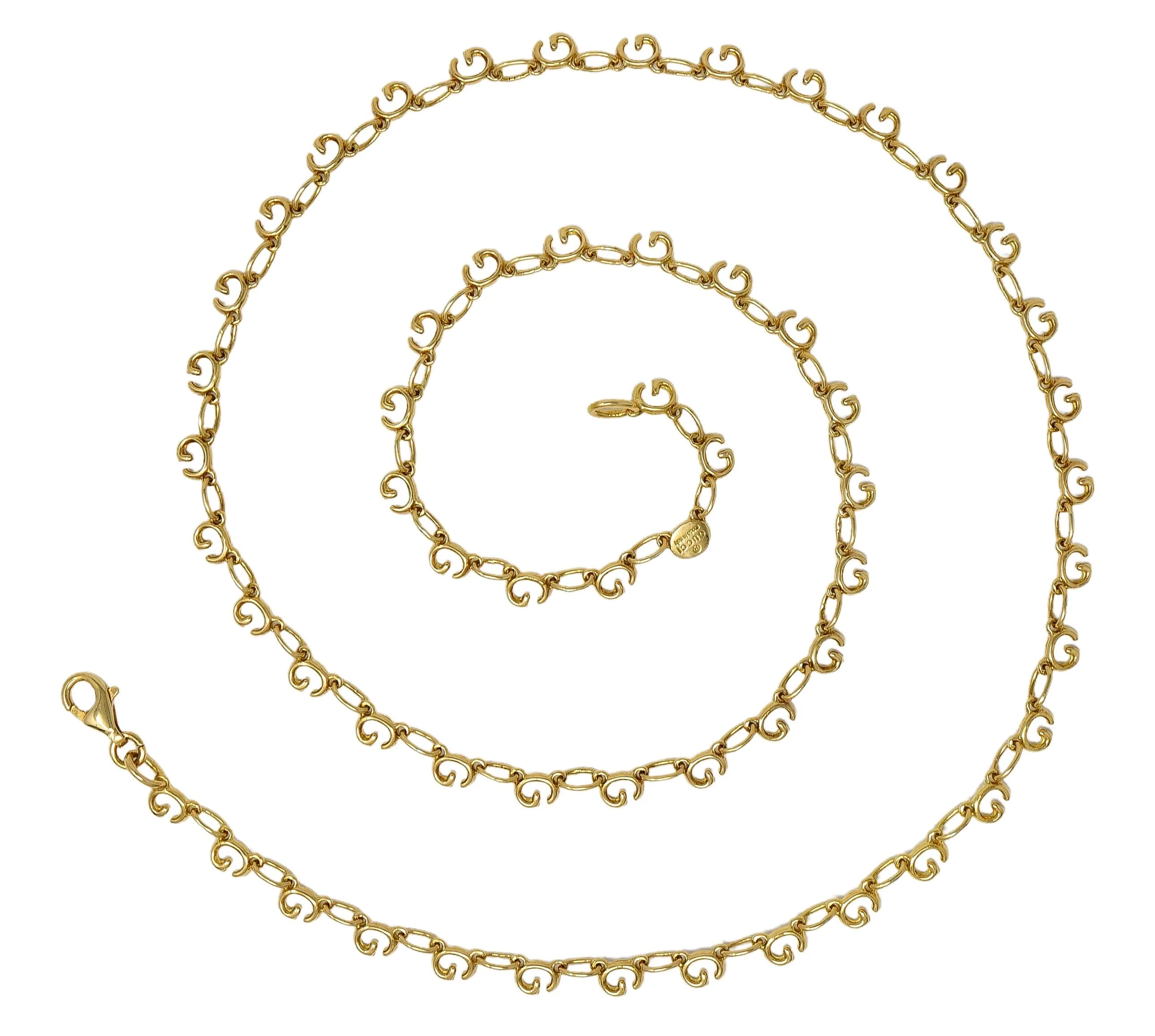 Gucci 2000's 18 Karat Yellow Gold G Chain Link Necklace - Image 3
