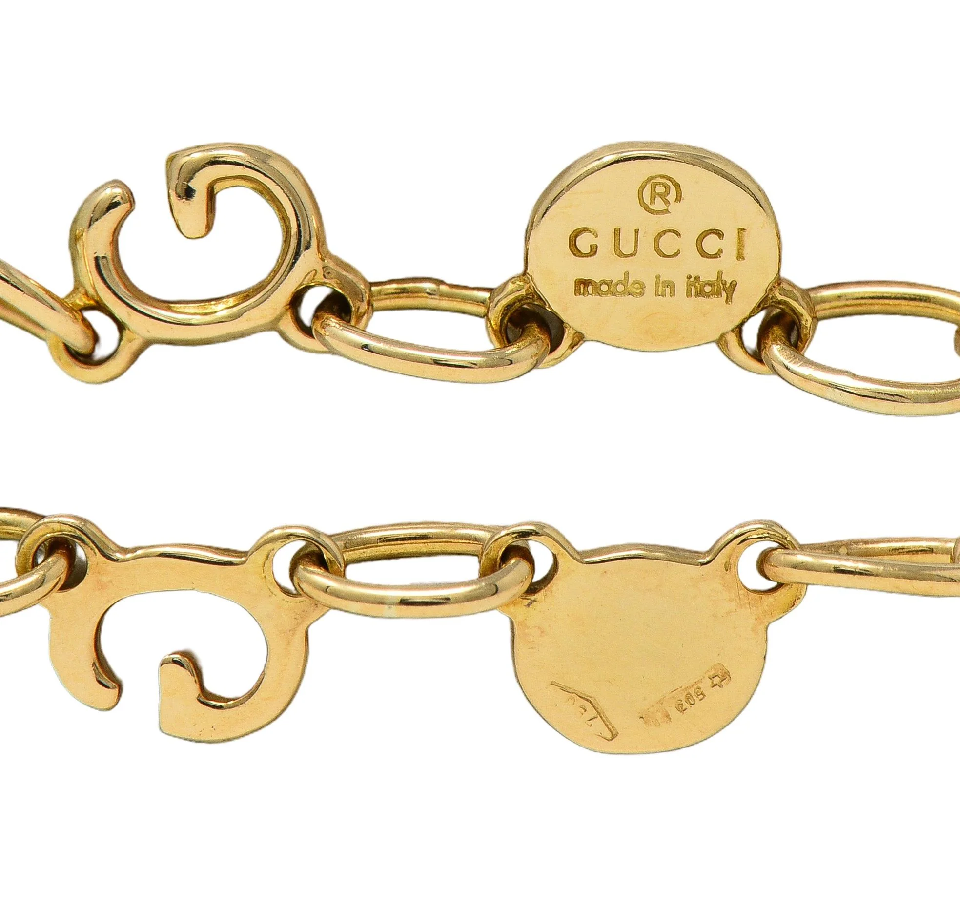 Gucci 2000's 18 Karat Yellow Gold G Chain Link Necklace - Image 8