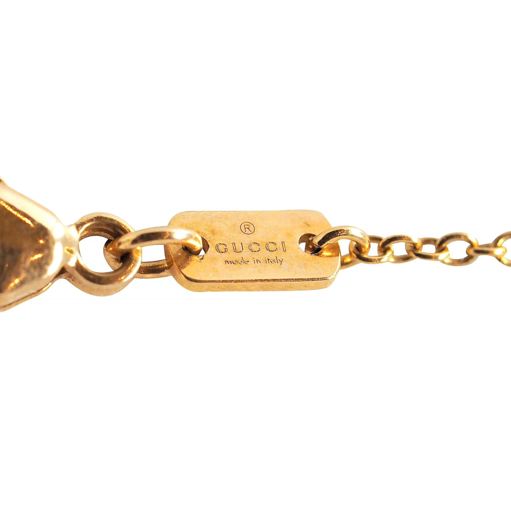 Gucci 2000's Topaz 18 Karat Yellow Gold GG Running Station Chain Necklace - Image 11