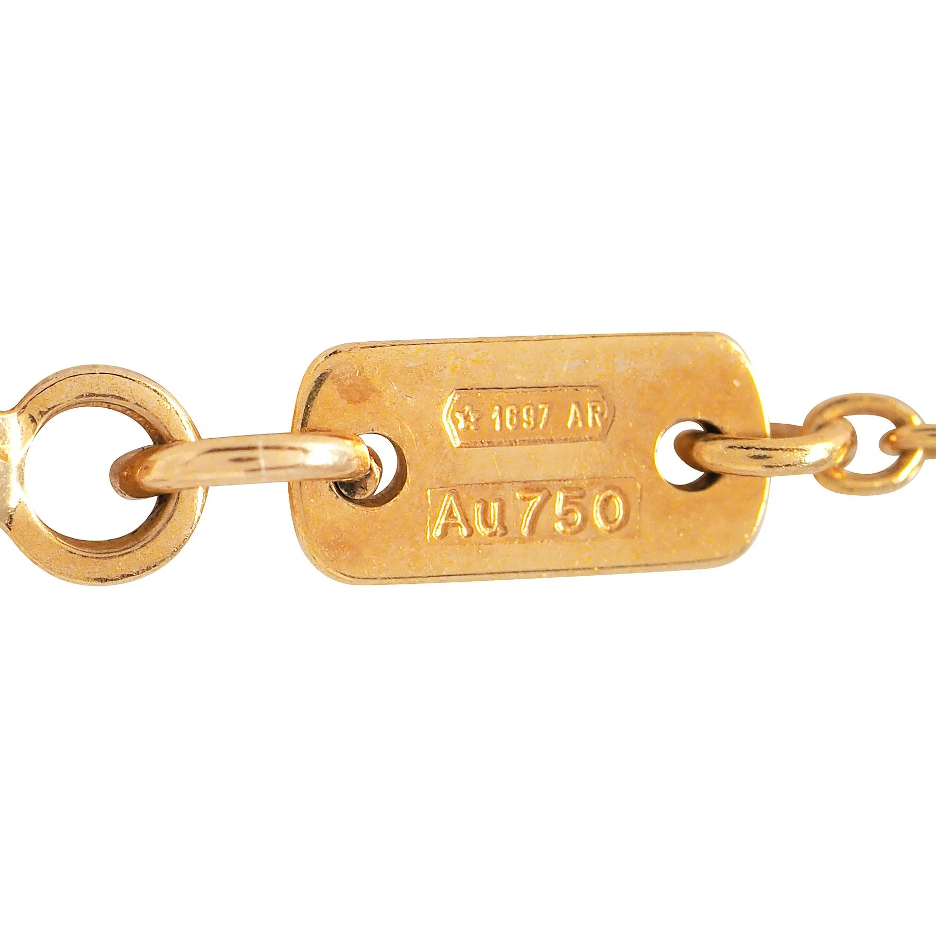 Gucci 2000's Topaz 18 Karat Yellow Gold GG Running Station Chain Necklace - Image 12