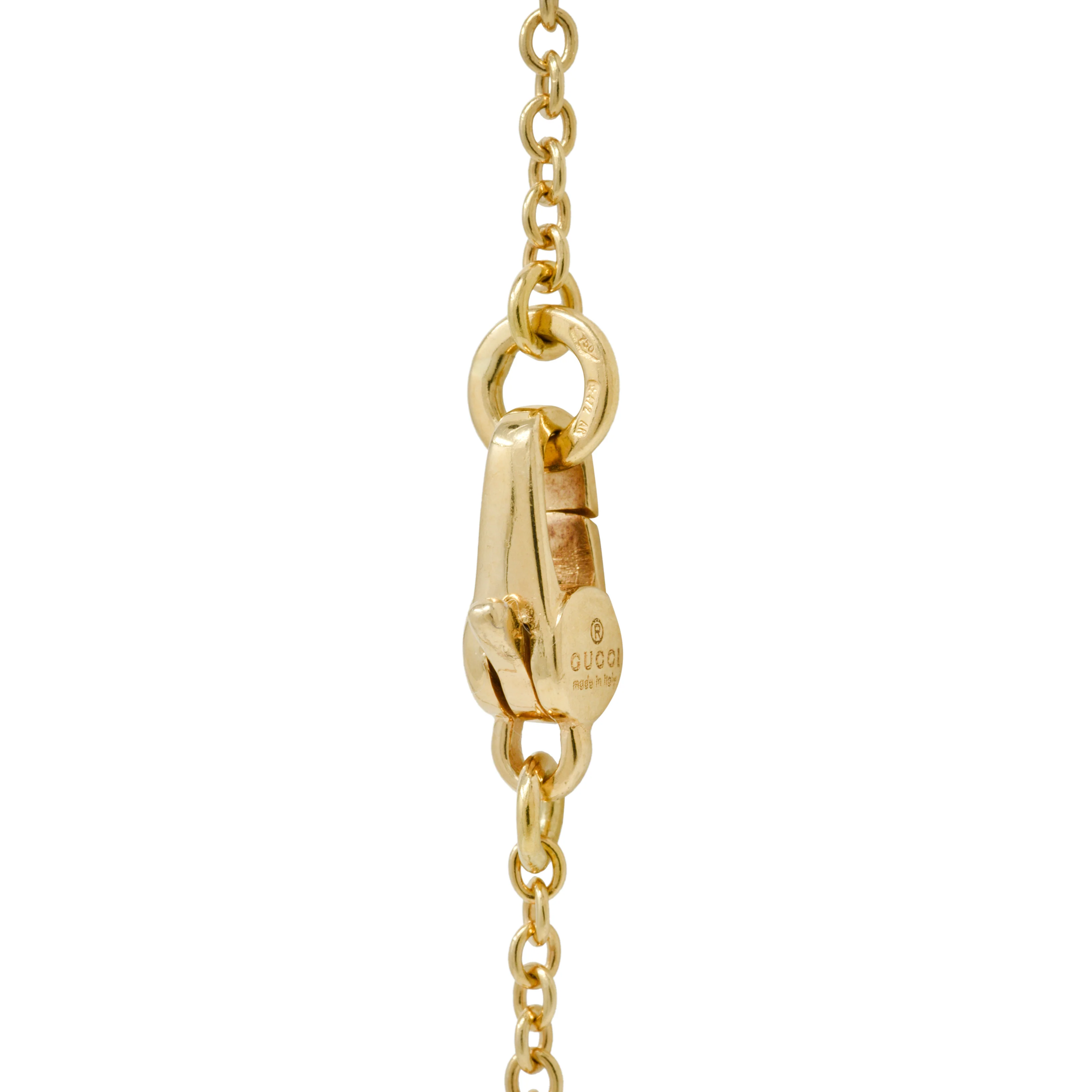 Gucci 2005 18 Karat Yellow Gold Floral Horsebit Medallion Flora Station Necklace - Image 7