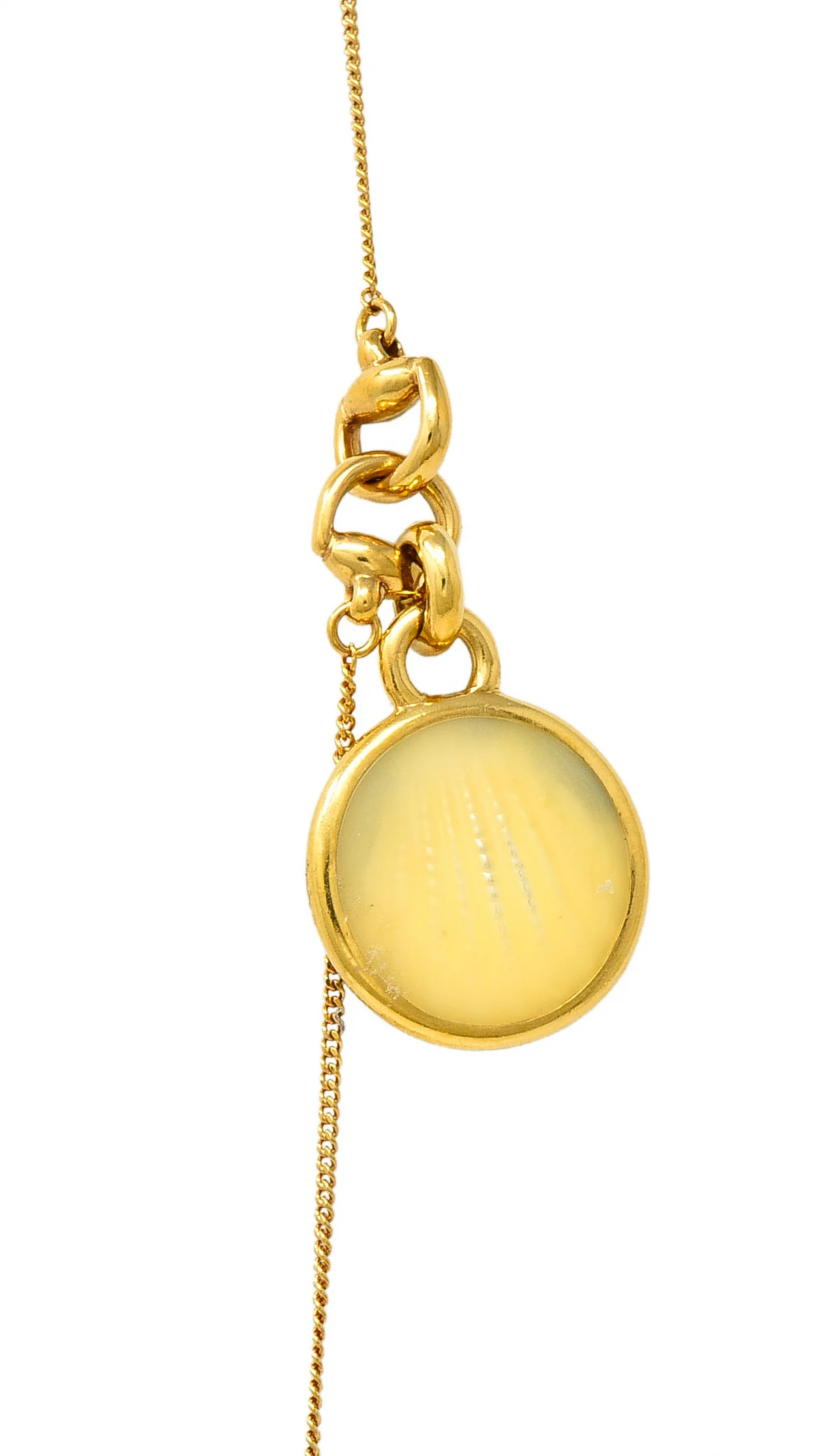Gucci 2009 Enamel Sea Shell 18 Karat Yellow Gold Horsebit Necklace - Image 12