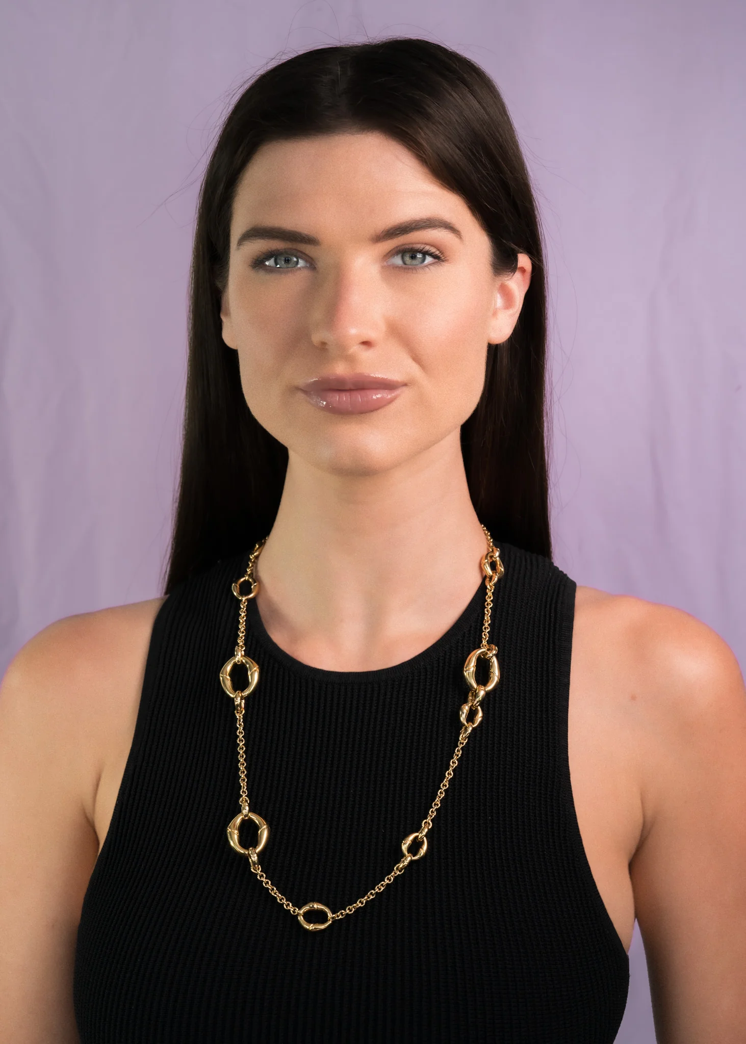 Gucci Contemporary 18 Karat Yellow Gold Bamboo Link Station Necklace - Image 11