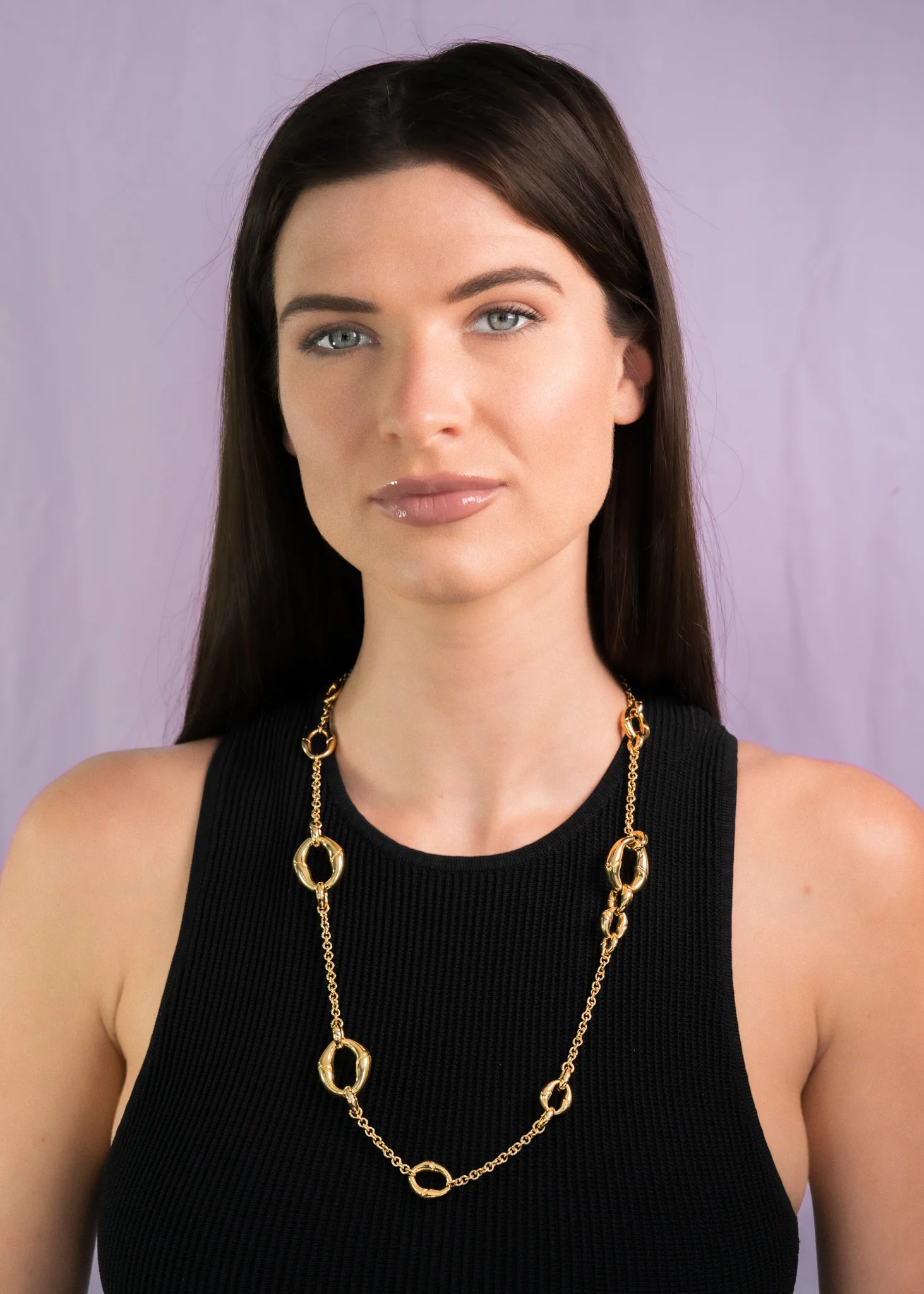 Gucci Contemporary 18 Karat Yellow Gold Bamboo Link Station Necklace - Image 12