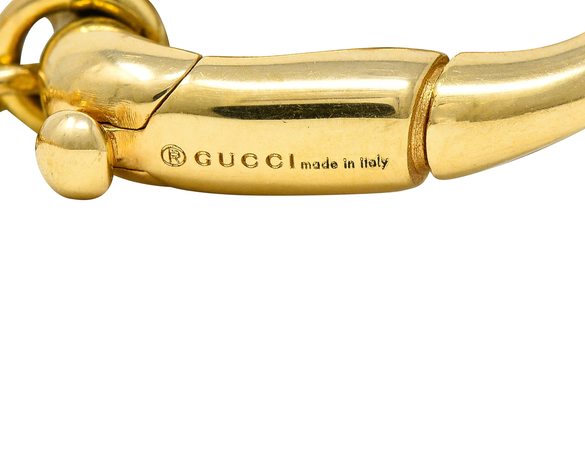 Gucci Contemporary 18 Karat Yellow Gold Bamboo Link Station Necklace - Image 5