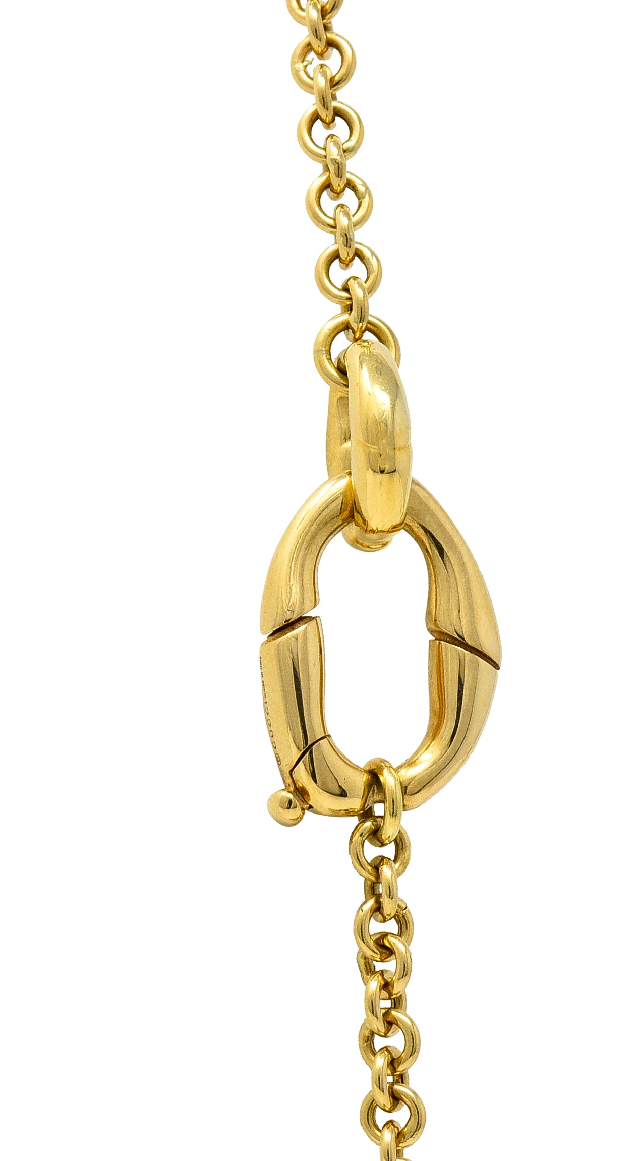 Gucci Contemporary 18 Karat Yellow Gold Bamboo Link Station Necklace - Image 7