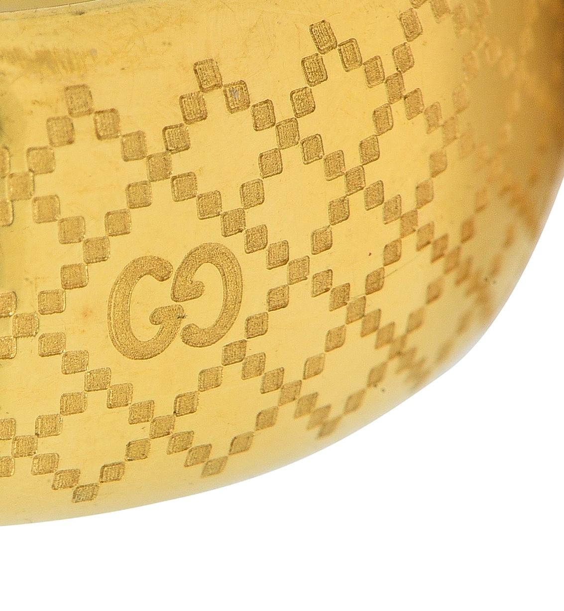 Gucci Contemporary 18 Karat Yellow Gold Diamantissima Wide Band Ring - Image 6