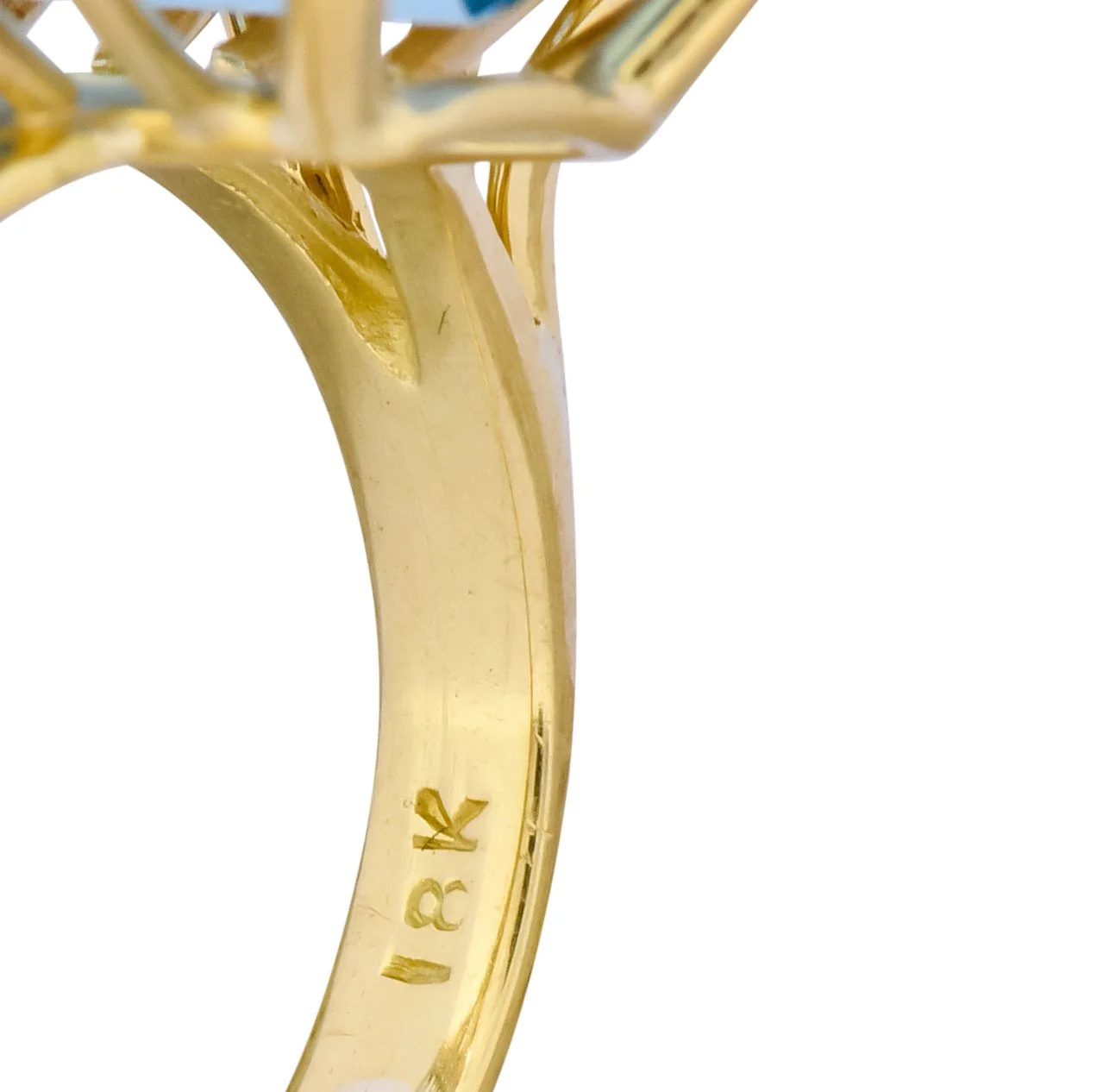 H. Stern 1980's Vintage 11.10 CTW Aquamarine Diamond 18 Karat Gold Cocktail Ring - Image 10