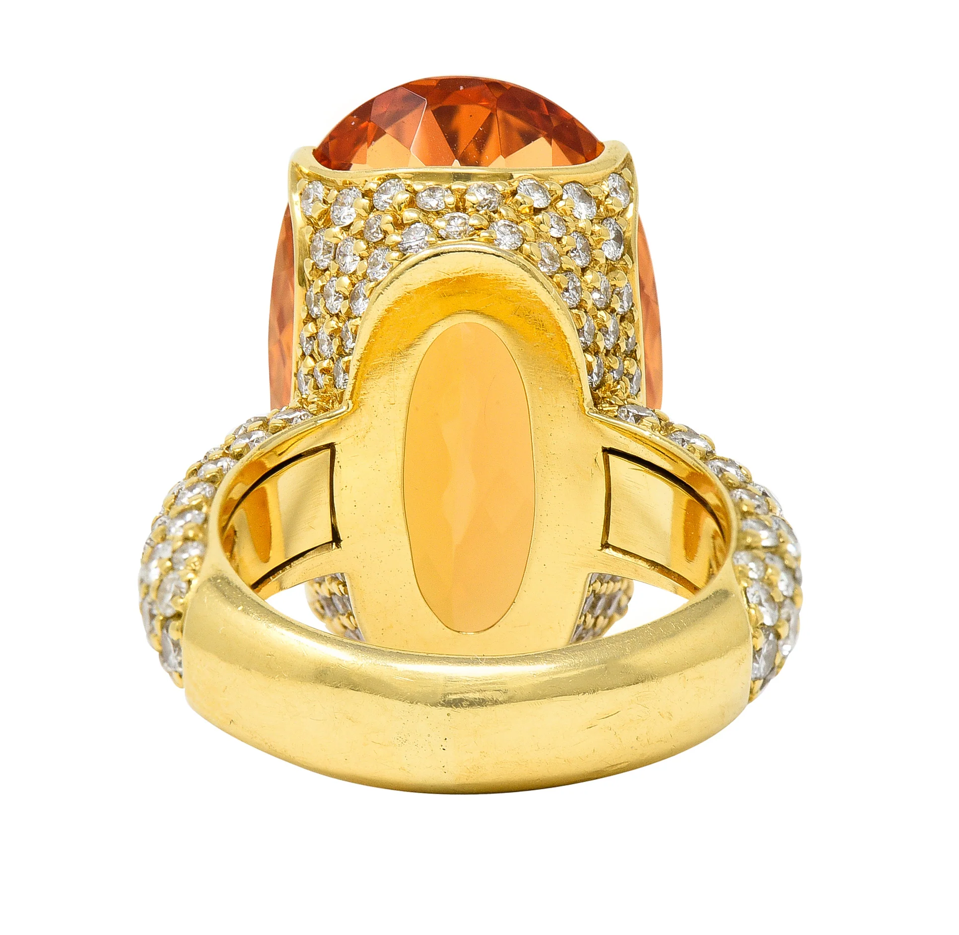 H. Stern 26.03 CTW Imperial Topaz Diamond 18 Karat Yellow Gold Cocktail Ring - Image 5