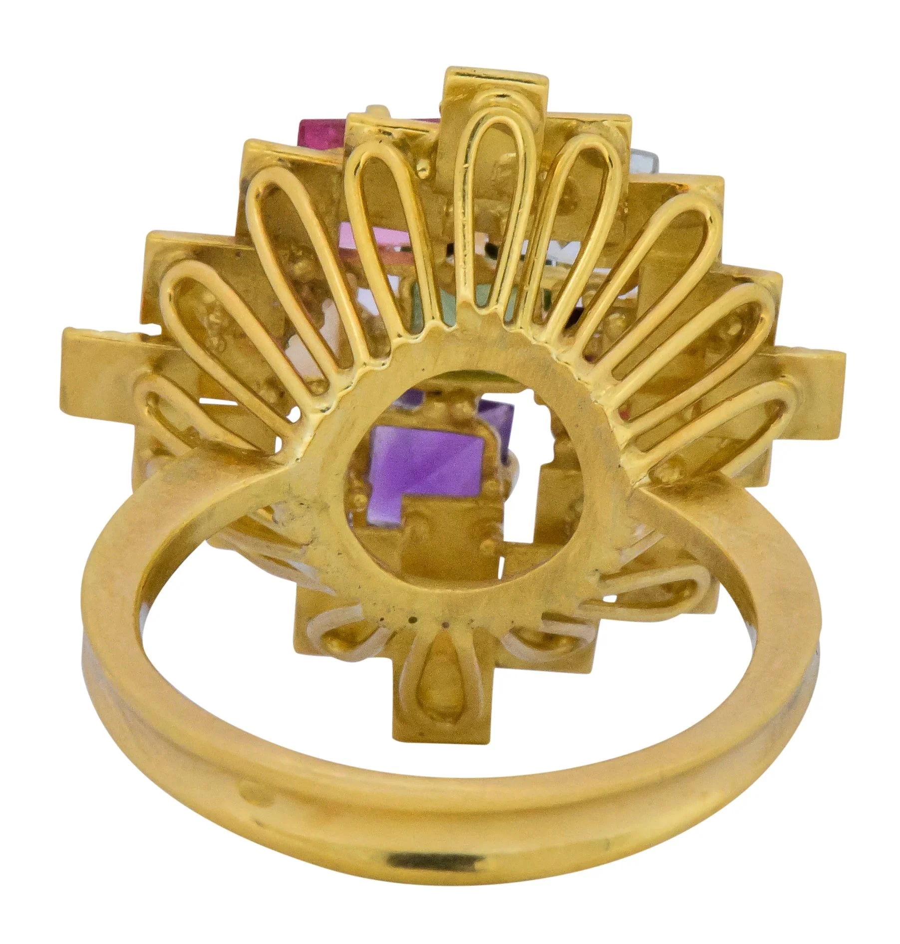 H. Stern 4.35 CTW Multi-Gem Tourmaline Amethyst Citrine Garnet 18 Karat Gold Cocktail Ring - Image 8