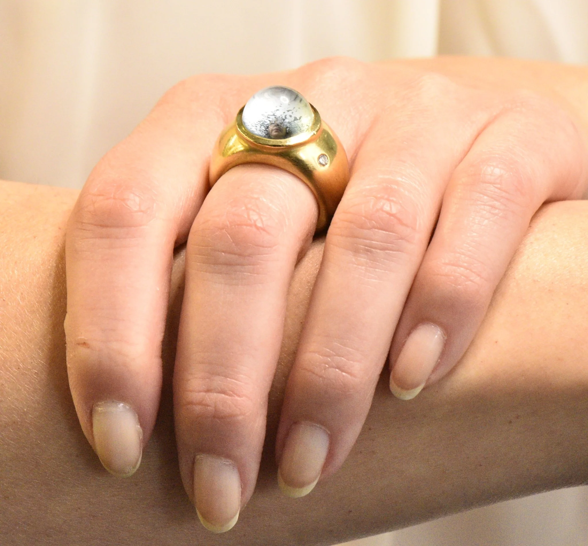H. Stern Contemporary 7.03 CTW Aquamarine Diamond 18 Karat Gold Unisex Ring - Image 9