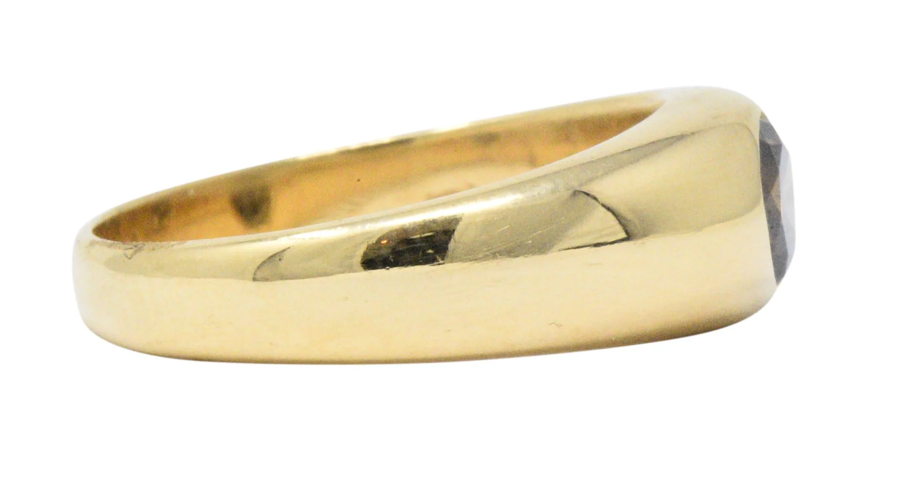 Handsome .65 CTS Brown Diamond & 18K Gold Unisex Ring - Image 4