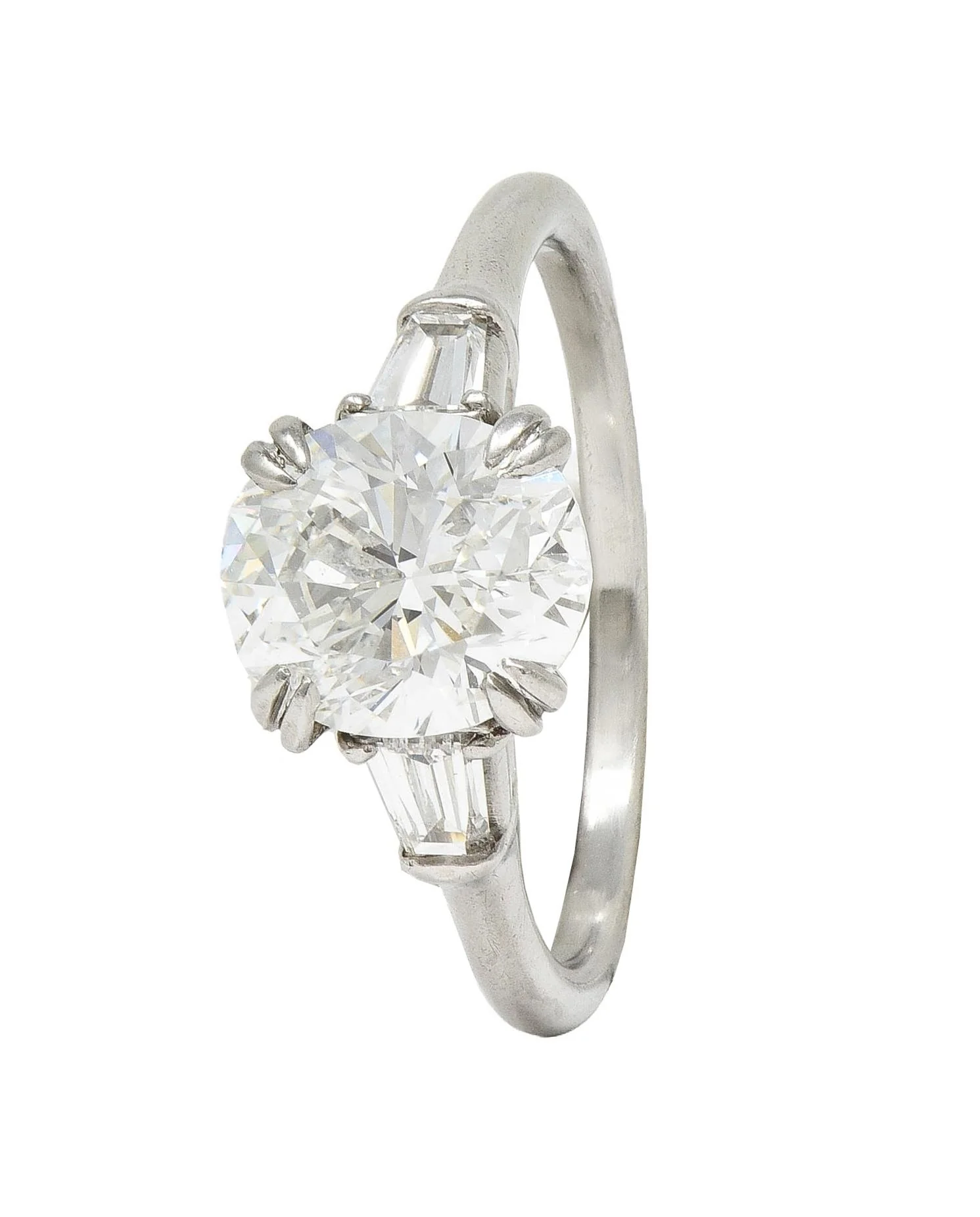 Harry Winston 1978 2.34 CTW Oval Cut Diamond Platinum Vintage Engagement Ring - Image 15