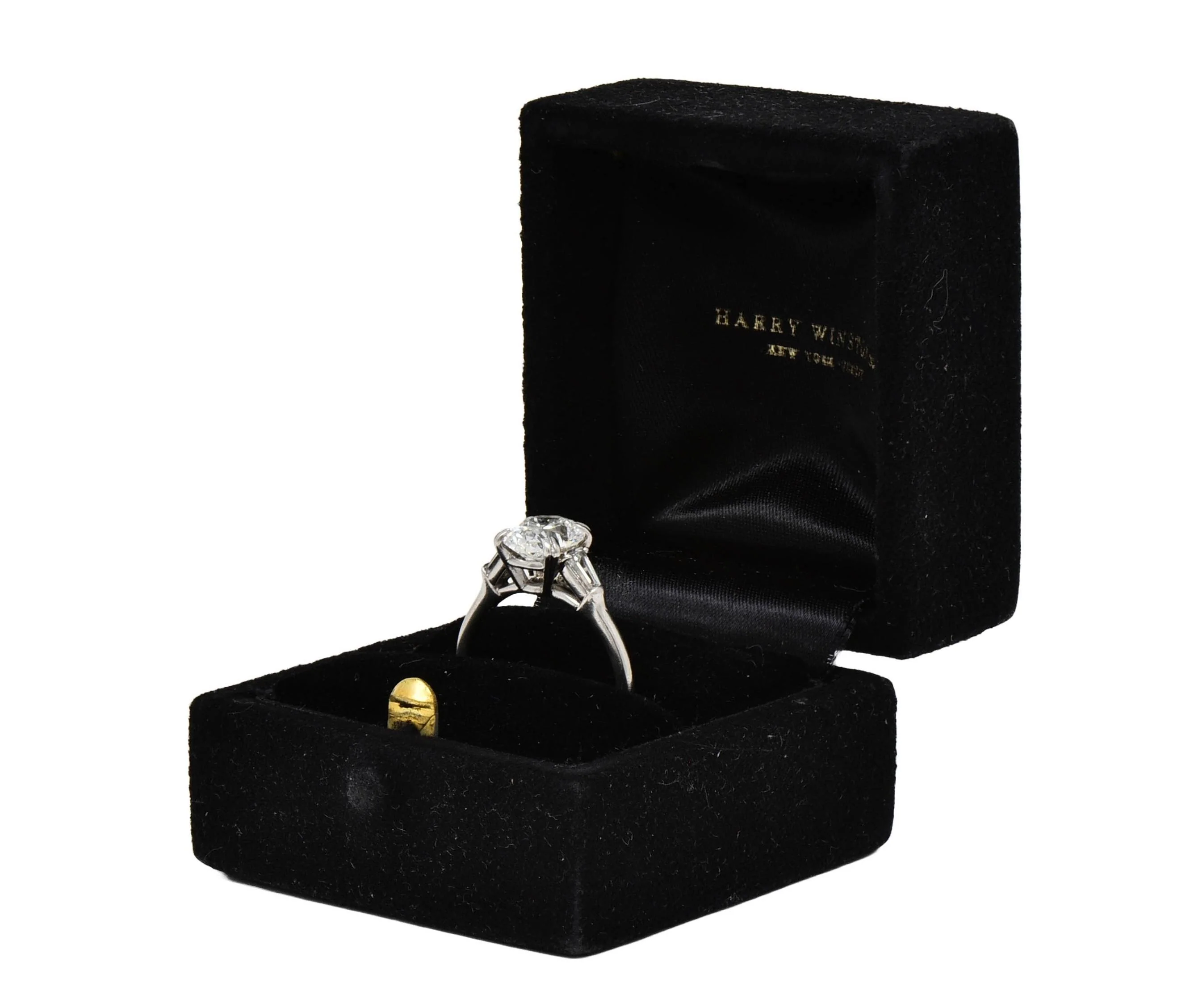 Harry Winston 1978 2.34 CTW Oval Cut Diamond Platinum Vintage Engagement Ring - Image 3
