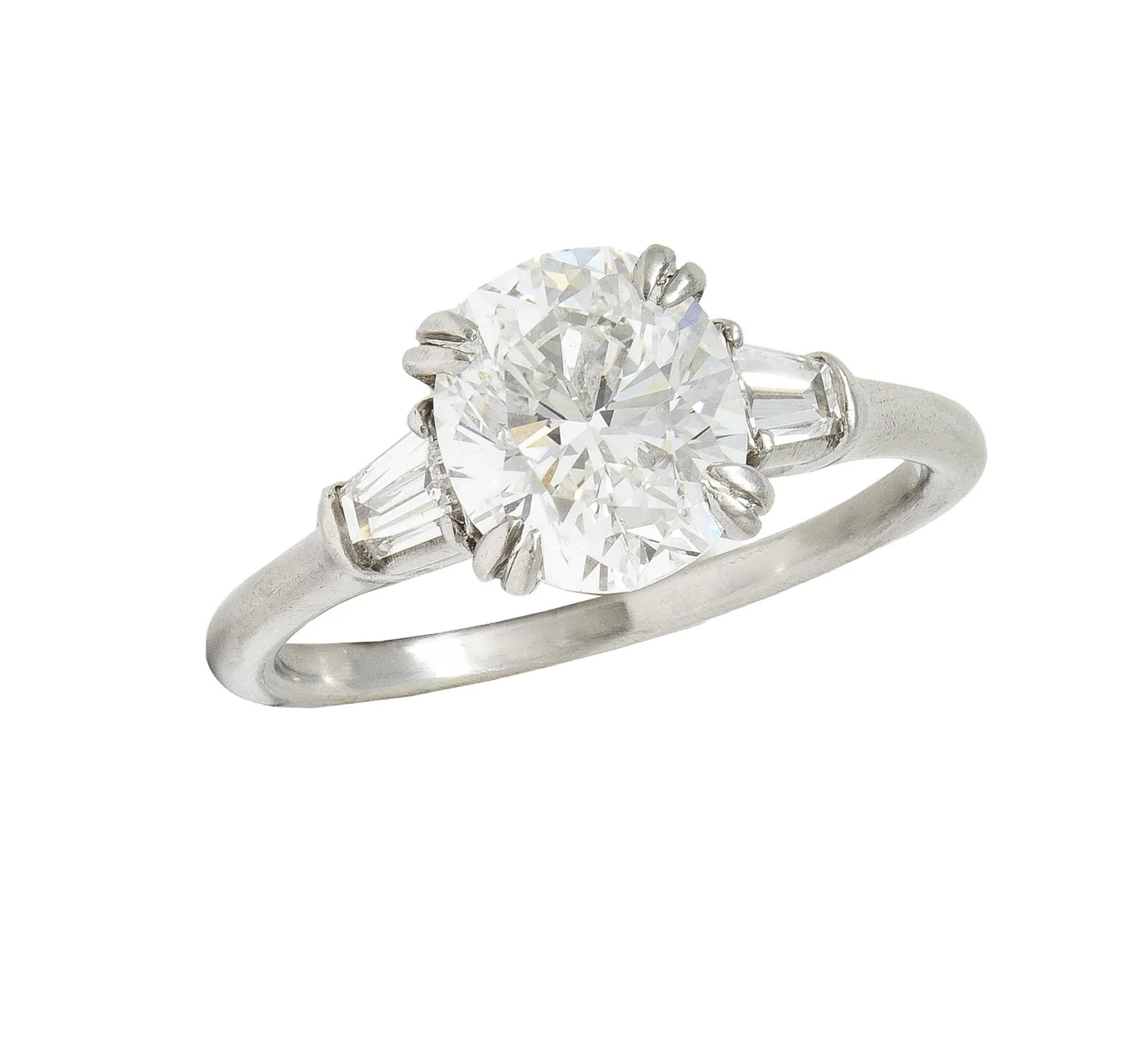 Harry Winston 1978 2.34 CTW Oval Cut Diamond Platinum Vintage Engagement Ring - Image 4