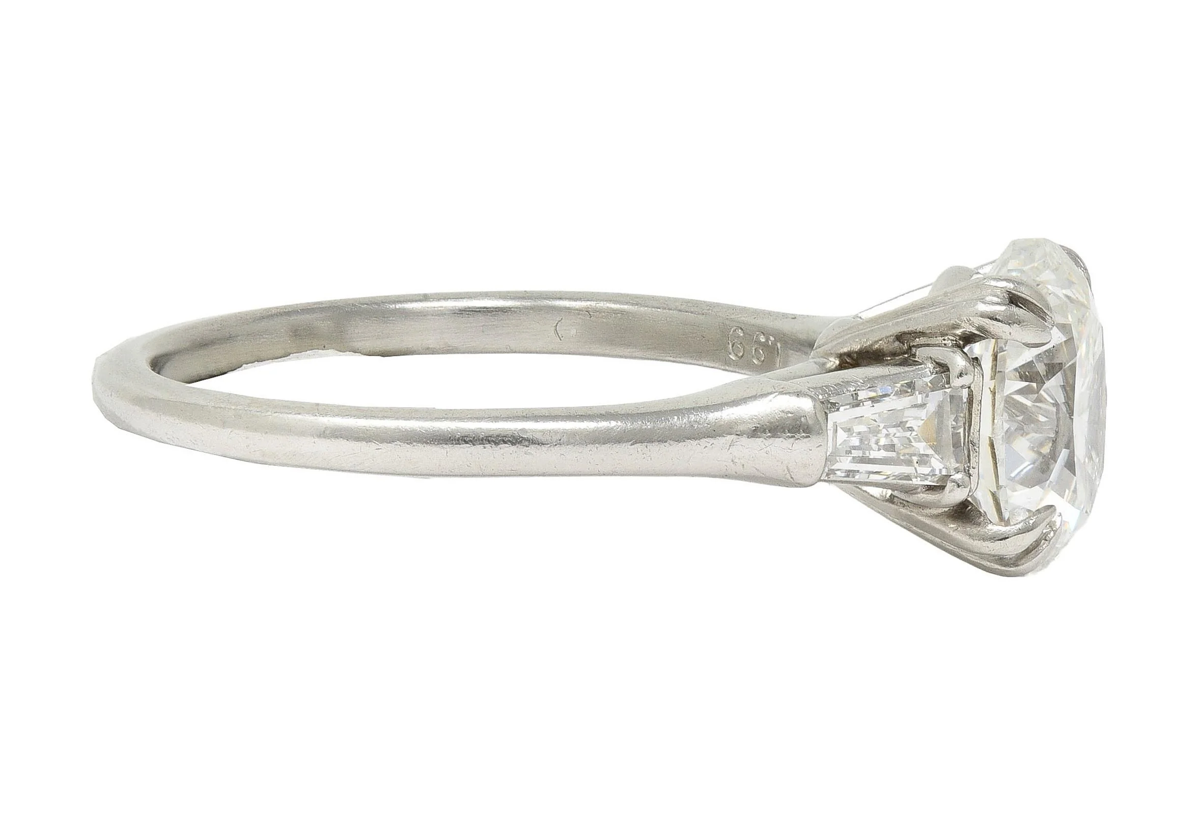 Harry Winston 1978 2.34 CTW Oval Cut Diamond Platinum Vintage Engagement Ring - Image 6