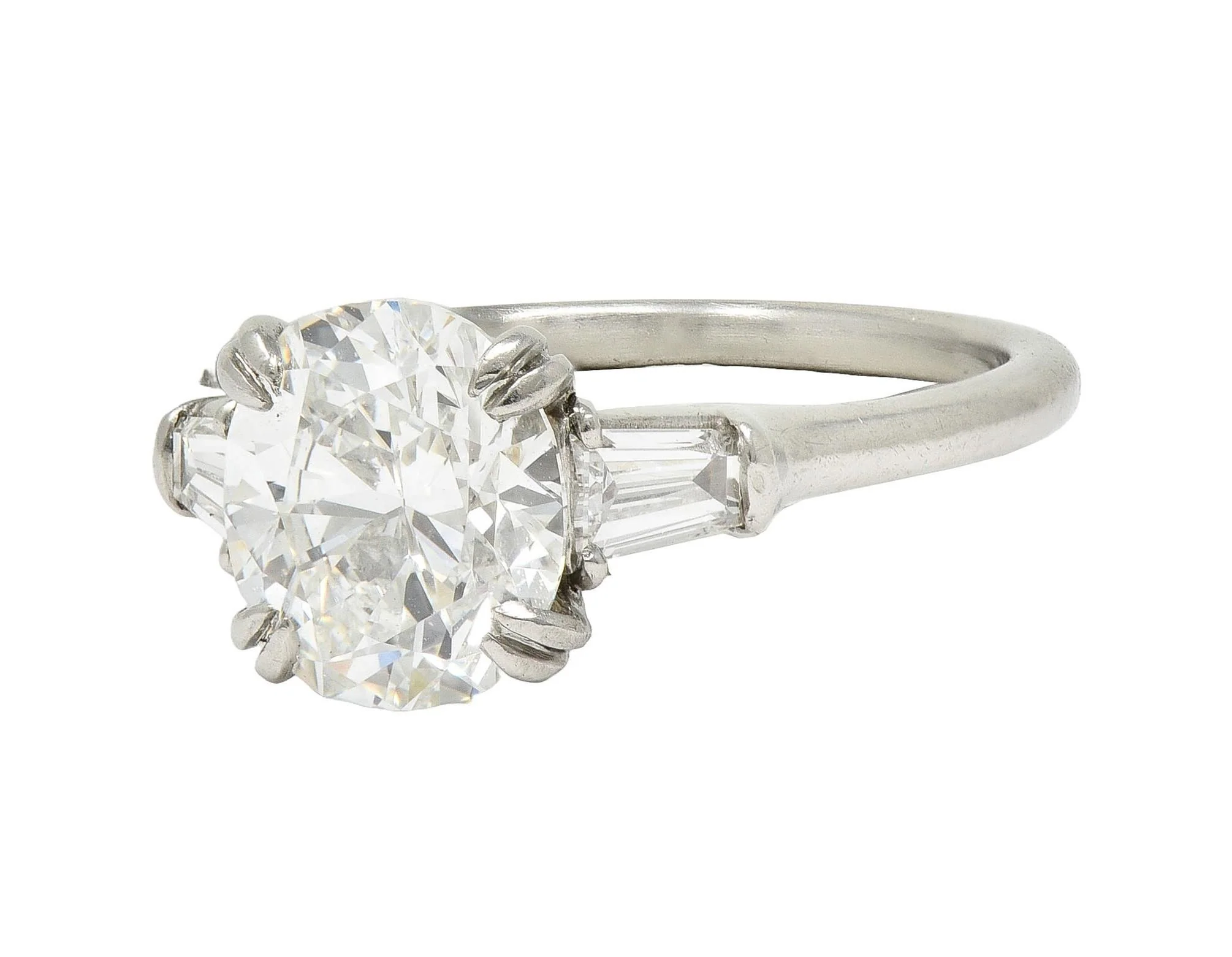 Harry Winston 1978 2.34 CTW Oval Cut Diamond Platinum Vintage Engagement Ring - Image 9