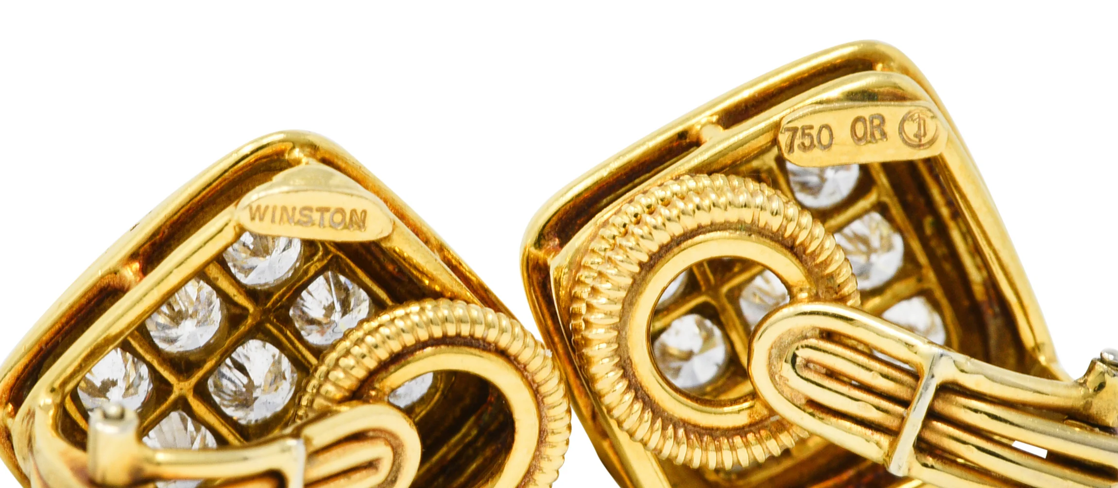 Harry Winston by Jacques Timey 1.50 CTW Diamond 18 Karat Gold Navette Ear-Clip Earrings - Image 5
