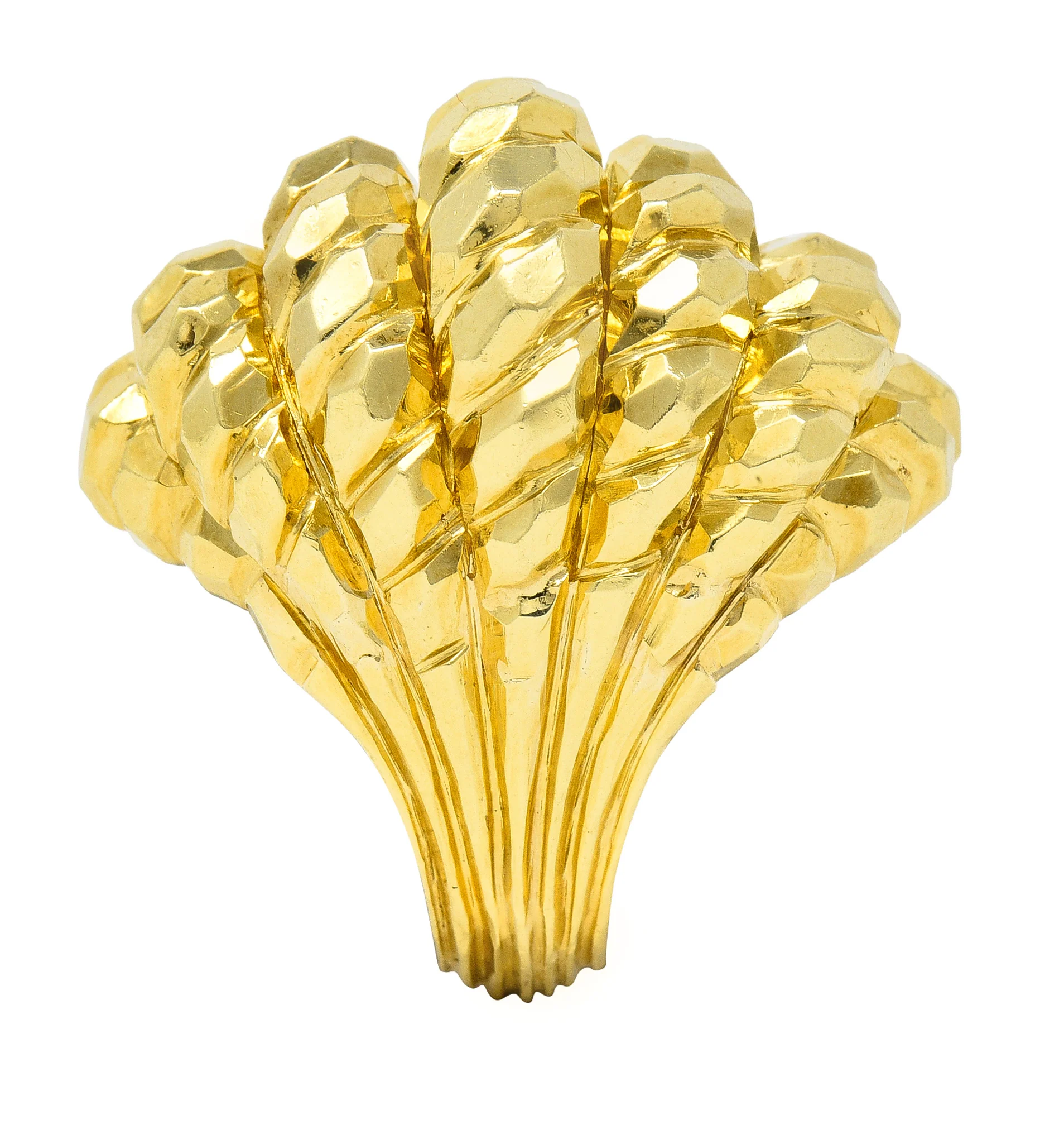 Henry Dunay 1970's 18 Karat Yellow Gold Faceted Vintage Dome Ring - Image 10