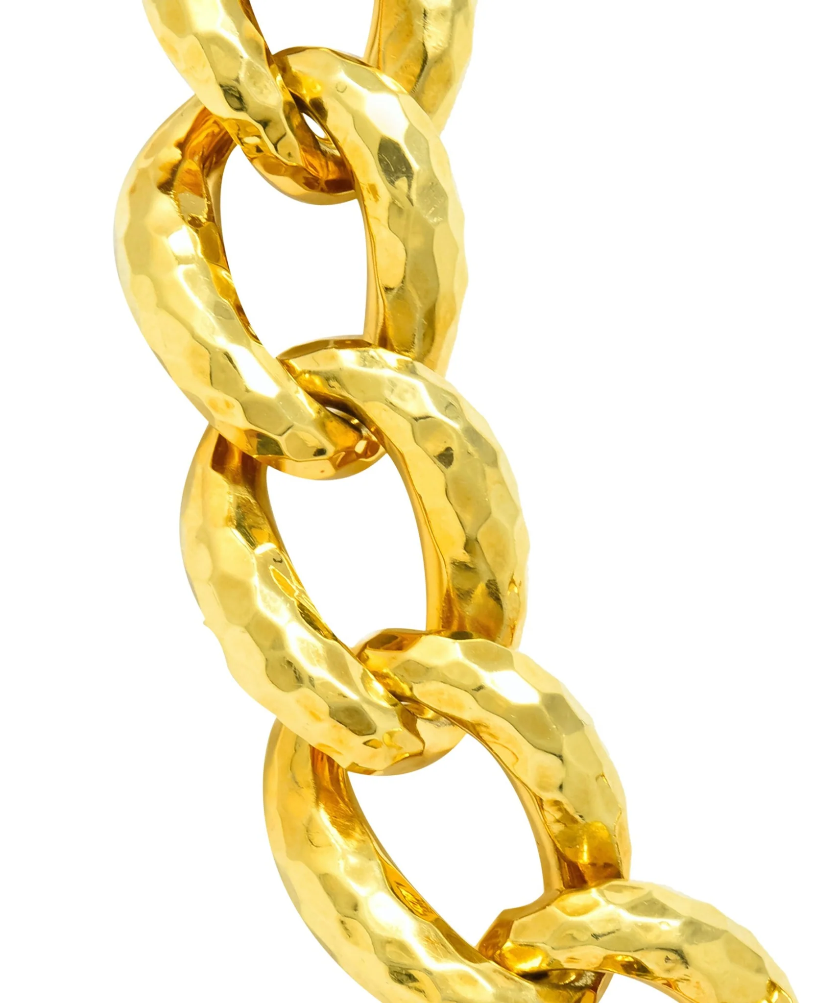 Henry Dunay Vintage 18 Karat Gold Faceted Curb Link Necklace Circa 1980 - Image 4