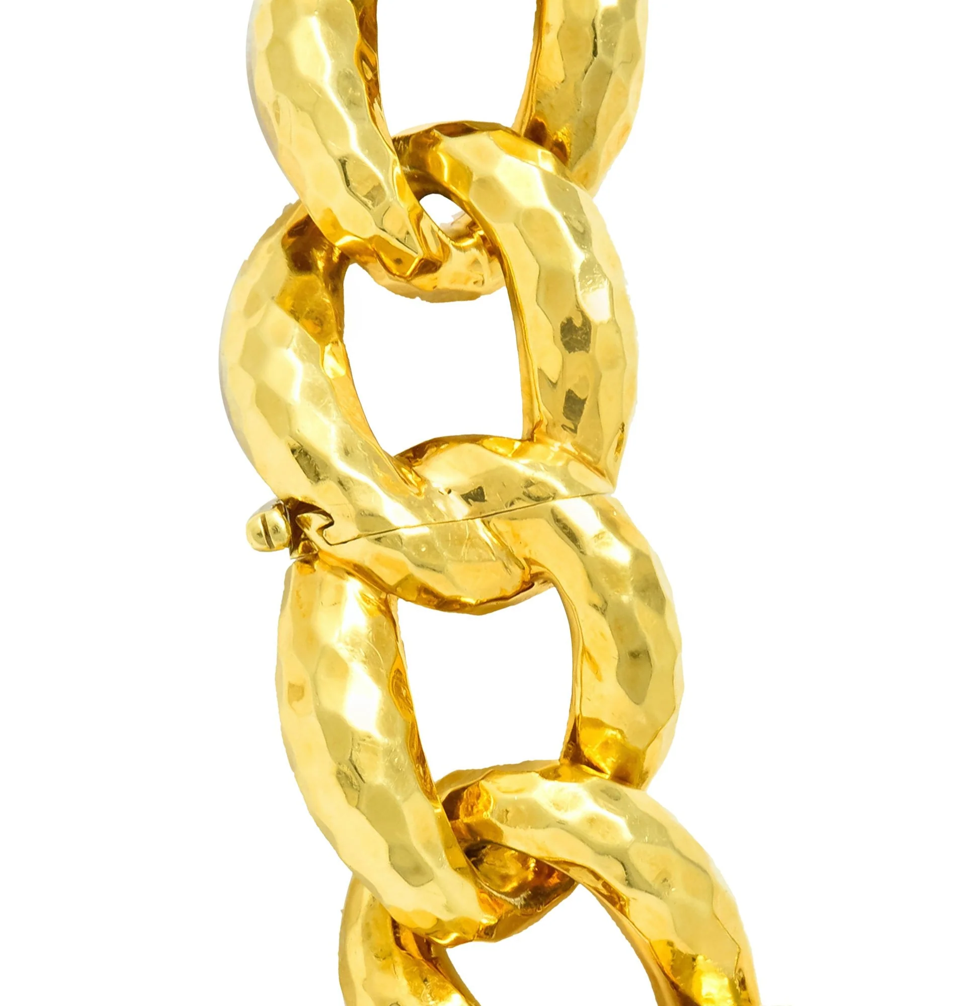 Henry Dunay Vintage 18 Karat Gold Faceted Curb Link Necklace Circa 1980 - Image 5