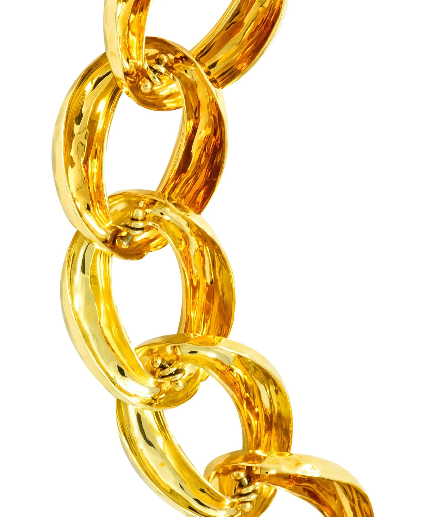 Henry Dunay Vintage 18 Karat Gold Faceted Curb Link Necklace Circa 1980 - Image 6