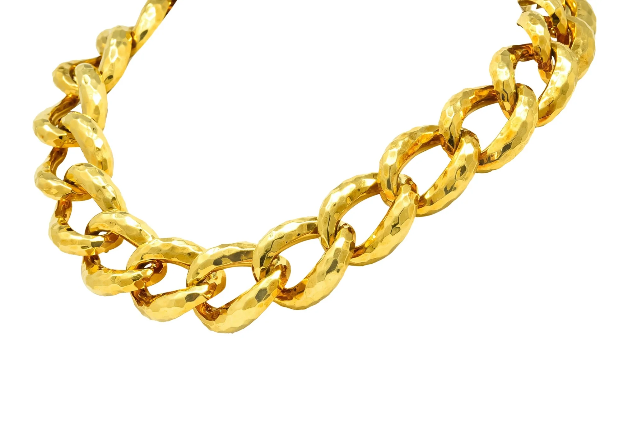 Henry Dunay Vintage 18 Karat Gold Faceted Curb Link Necklace Circa 1980 - Image 8