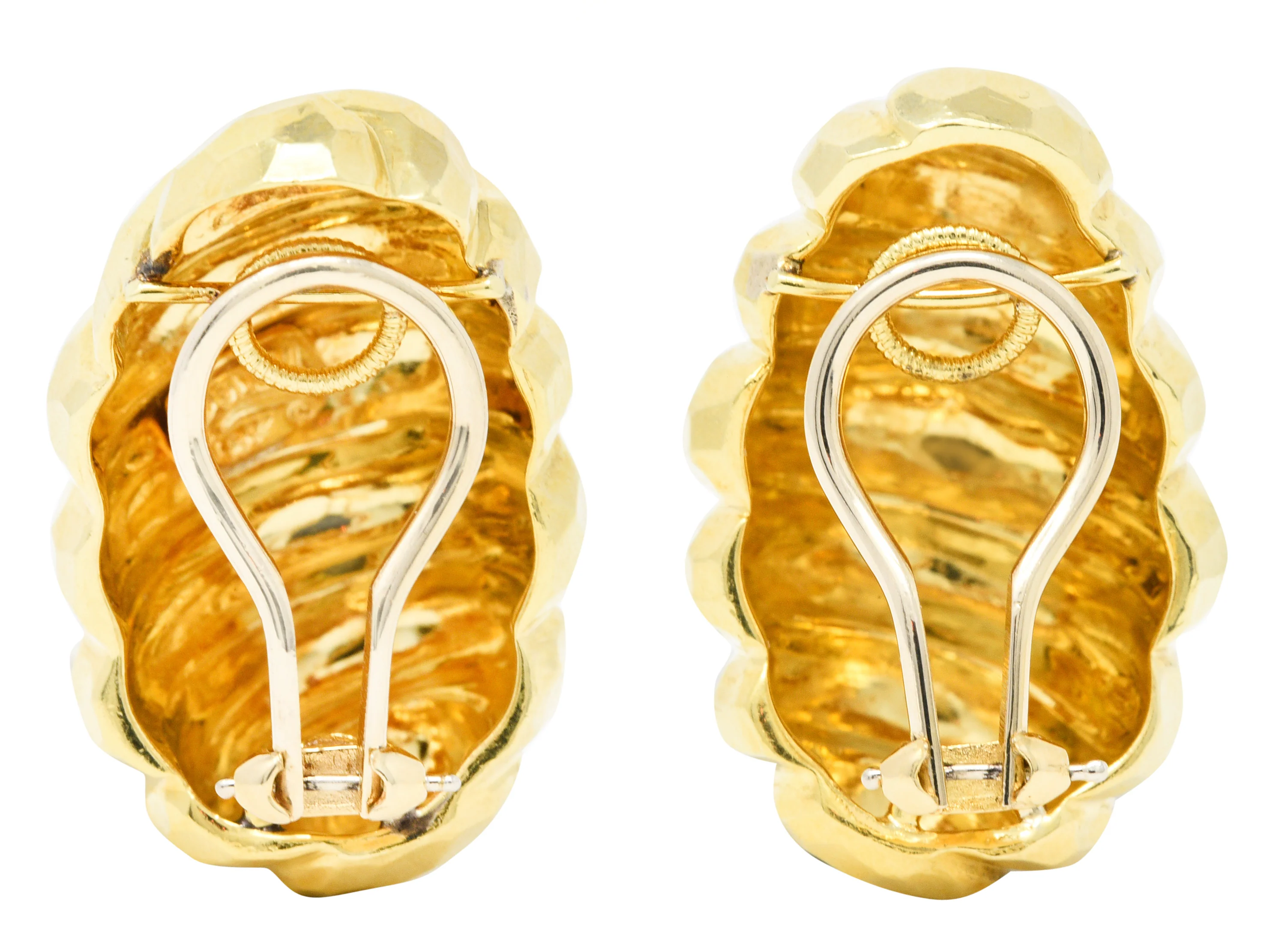Henry Dunay Vintage 18 Karat Yellow Gold Cynnabar Ear-Clip Earrings - Image 4