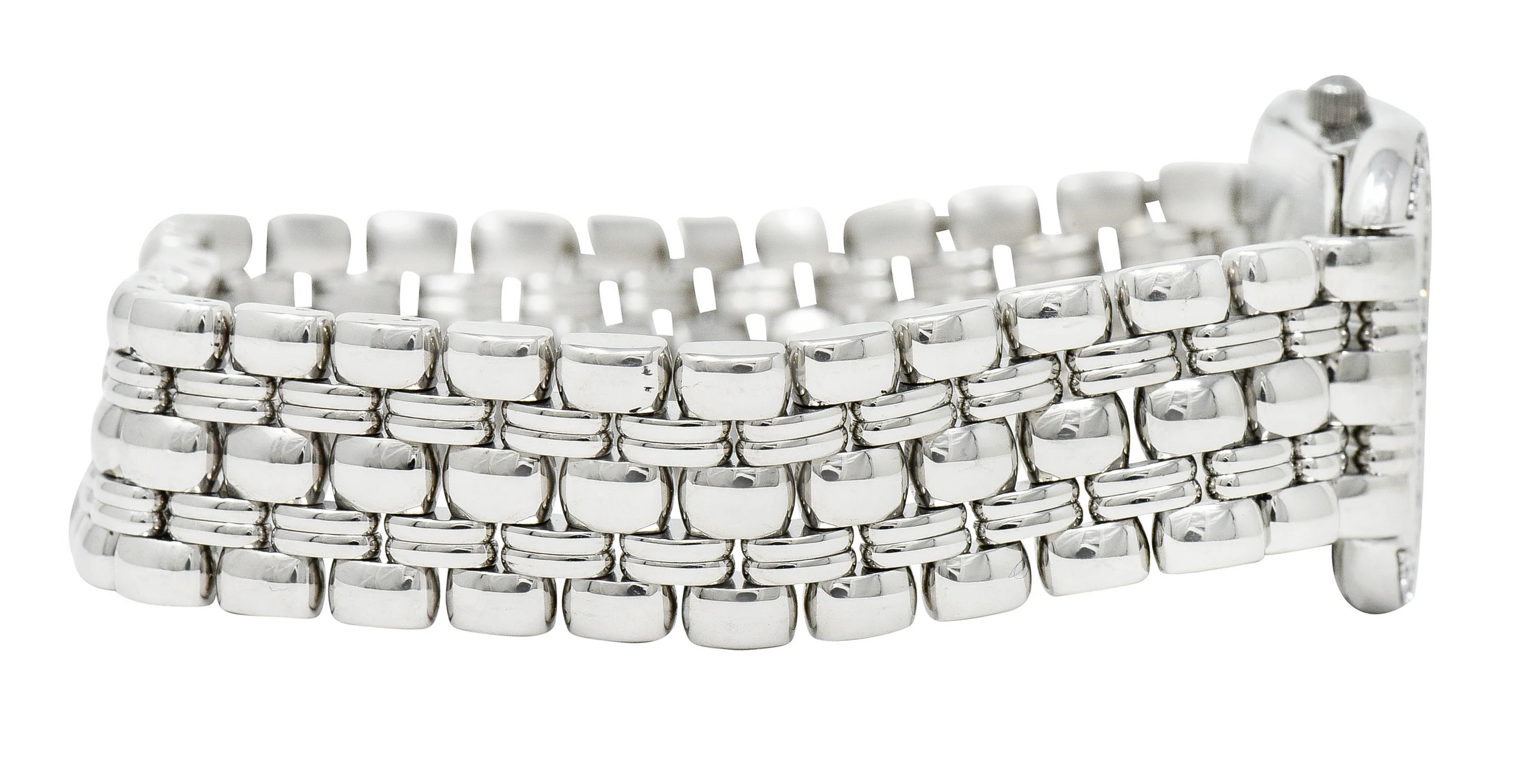 Hermès 1.25 CTW Diamond Stainless Steel Cape Cod Watch Bracelet - Image 3