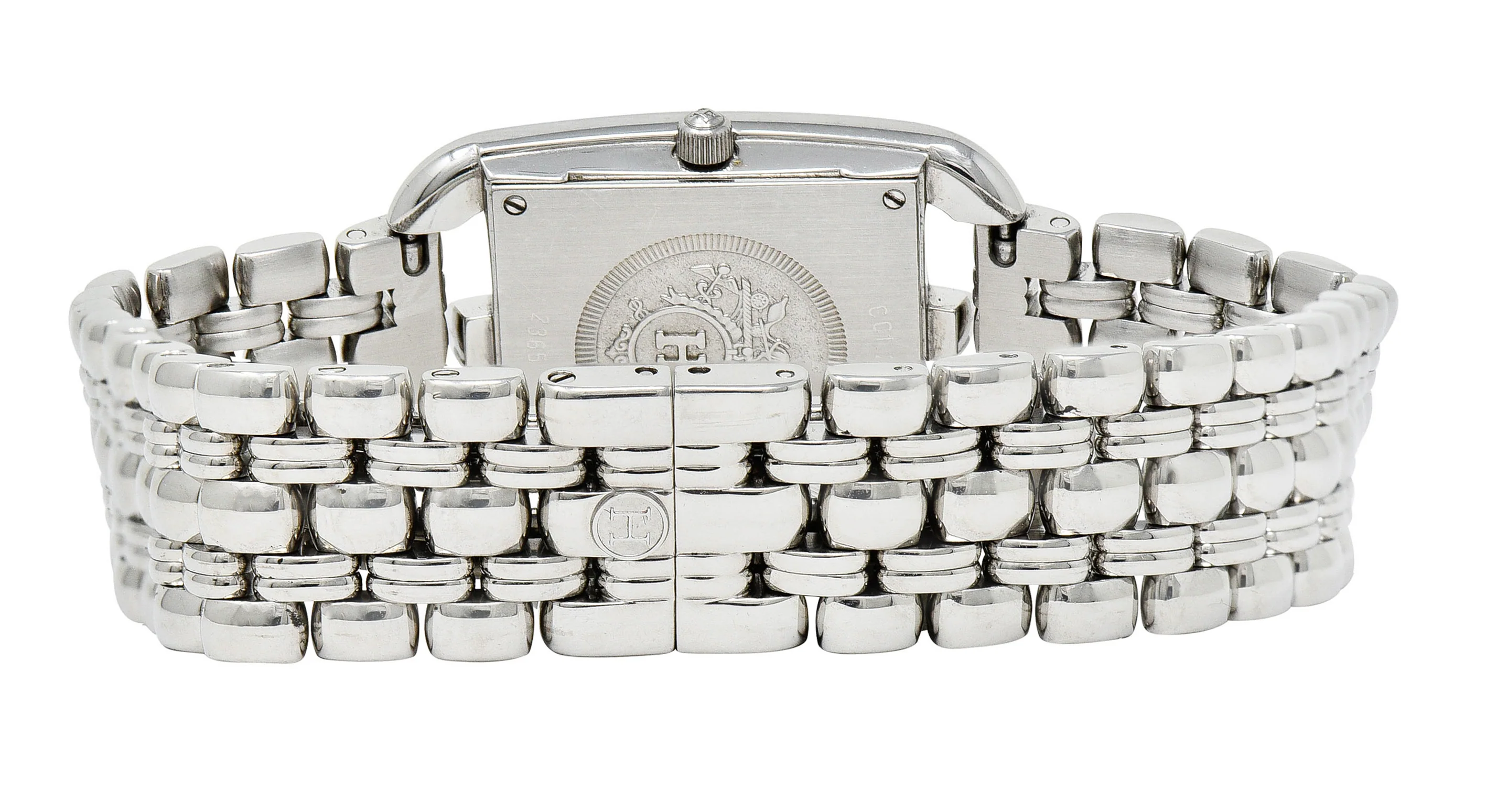 Hermès 1.25 CTW Diamond Stainless Steel Cape Cod Watch Bracelet - Image 4