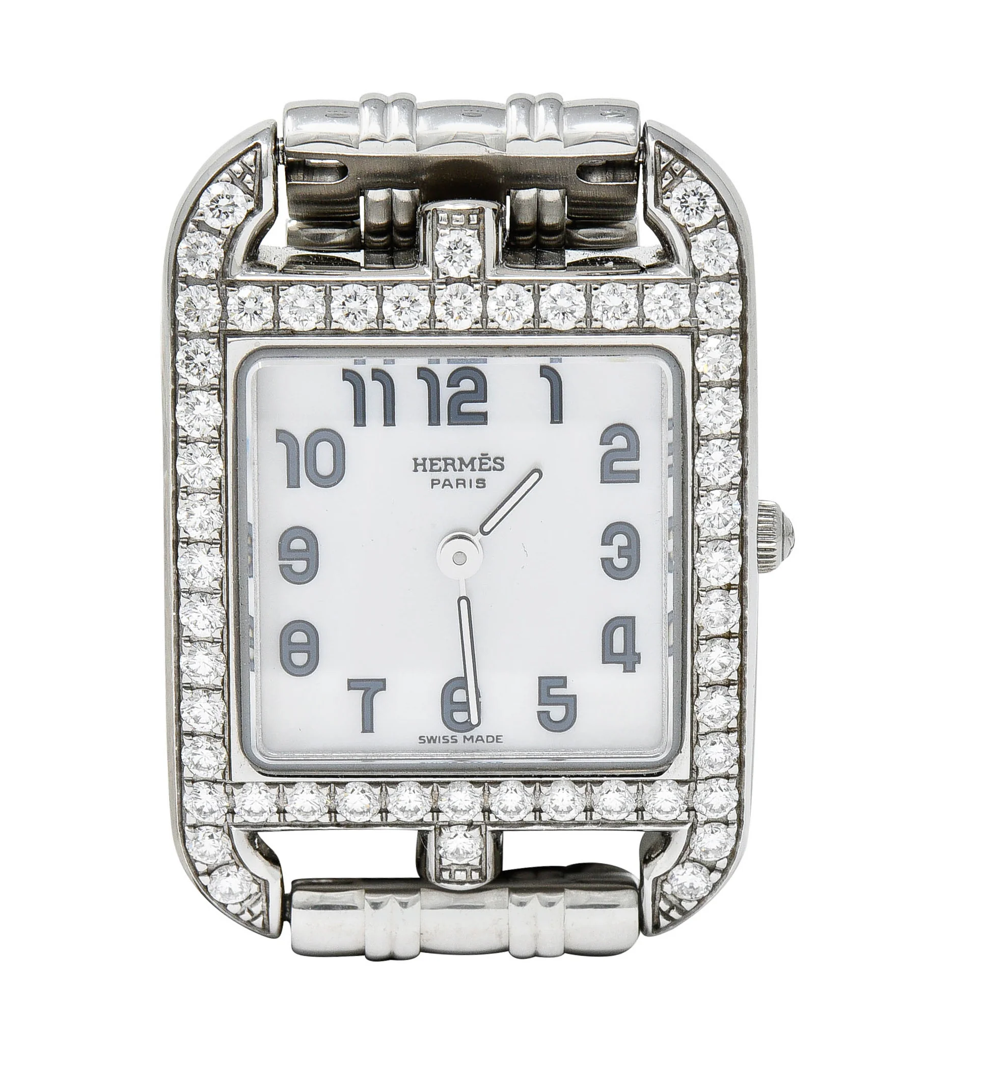 Hermès 1.25 CTW Diamond Stainless Steel Cape Cod Watch Bracelet - Image 7