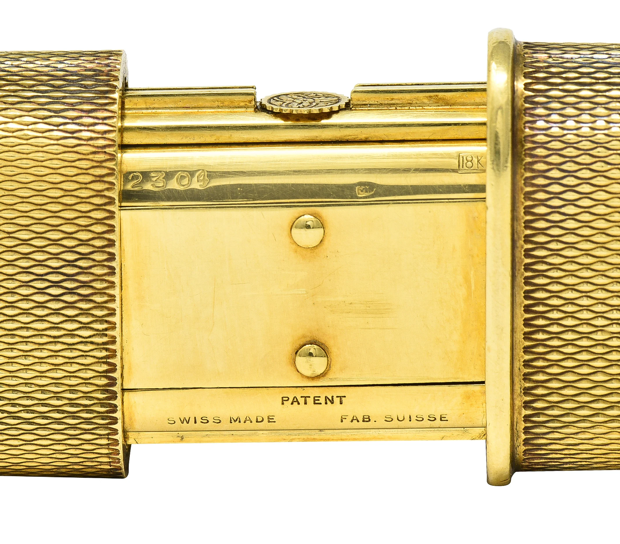 Hermès 18 Karat Gold Textured Expandable Vintage Purse Travel Watch Pendant - Image 13