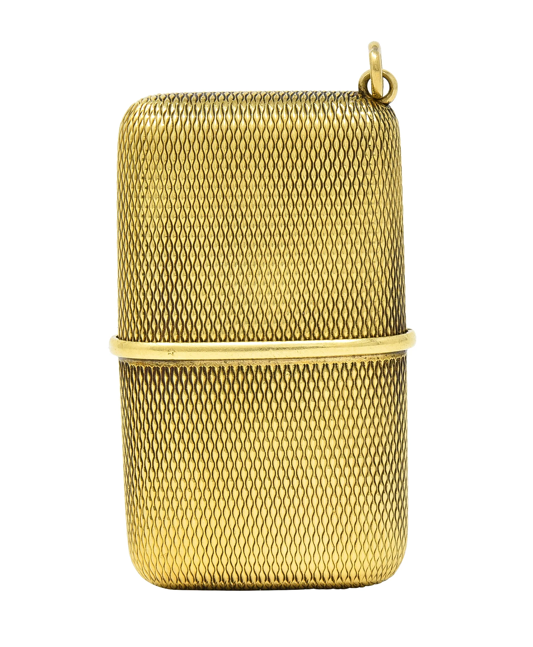 Hermès 18 Karat Gold Textured Expandable Vintage Purse Travel Watch Pendant - Image 15