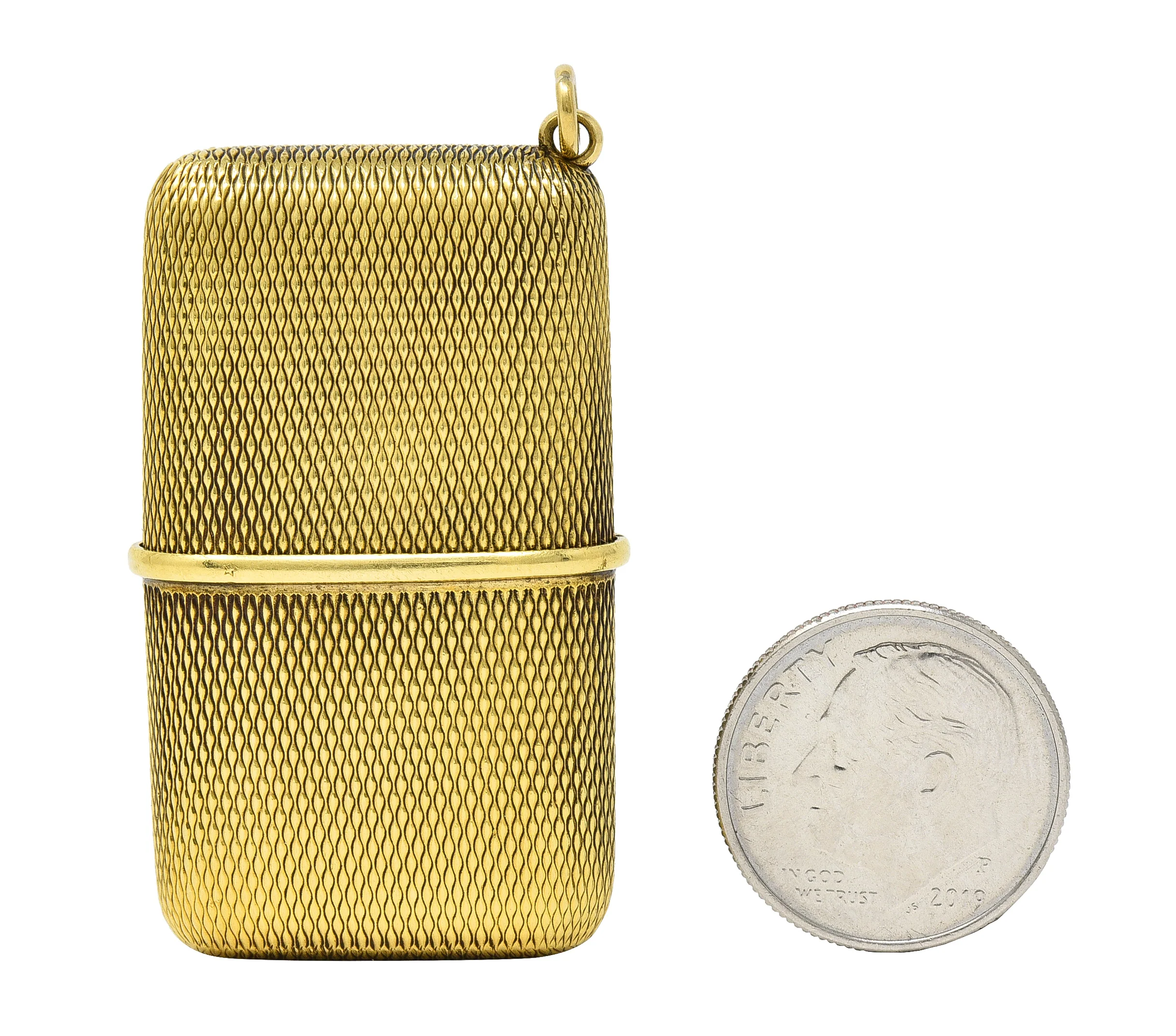 Hermès 18 Karat Gold Textured Expandable Vintage Purse Travel Watch Pendant - Image 16