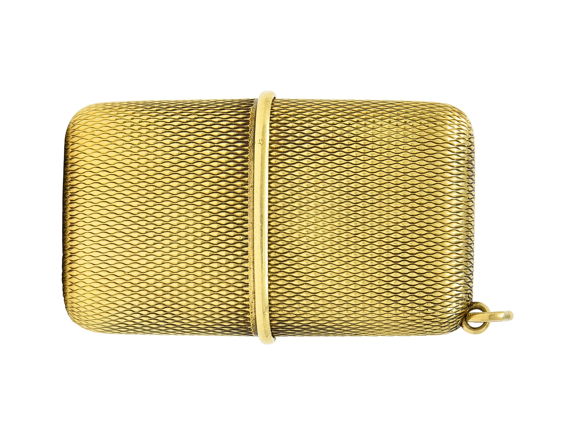 Hermès 18 Karat Gold Textured Expandable Vintage Purse Travel Watch Pendant - Image 2